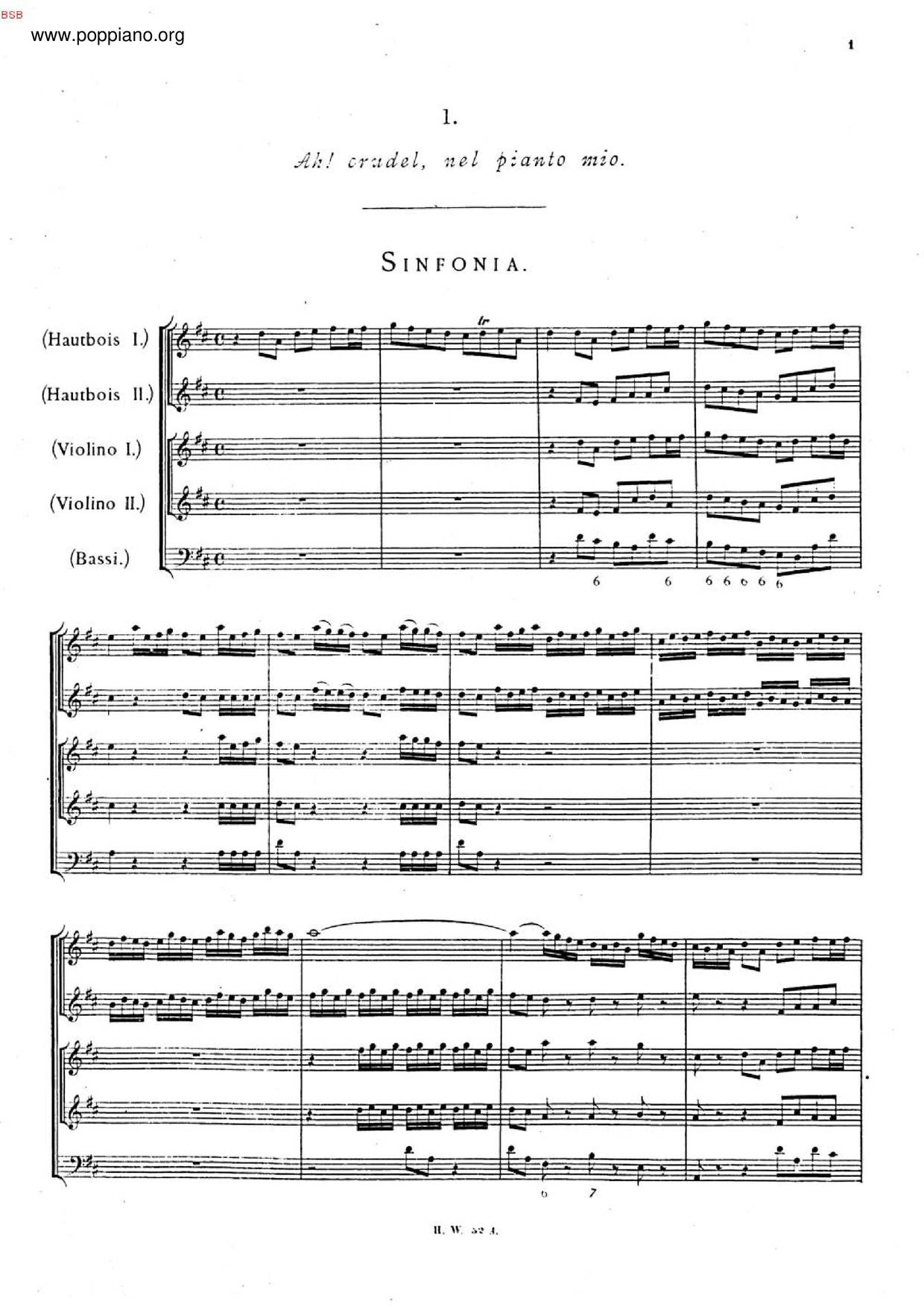 Ah, Crudel! Nel Pianto Mio, HWV 78 Score