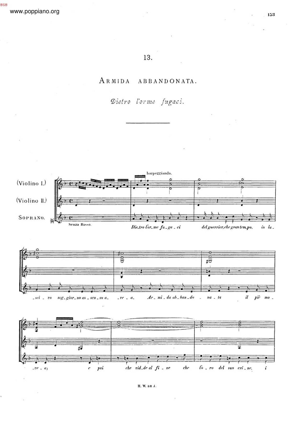 Armida Abbandonata, HWV 105ピアノ譜