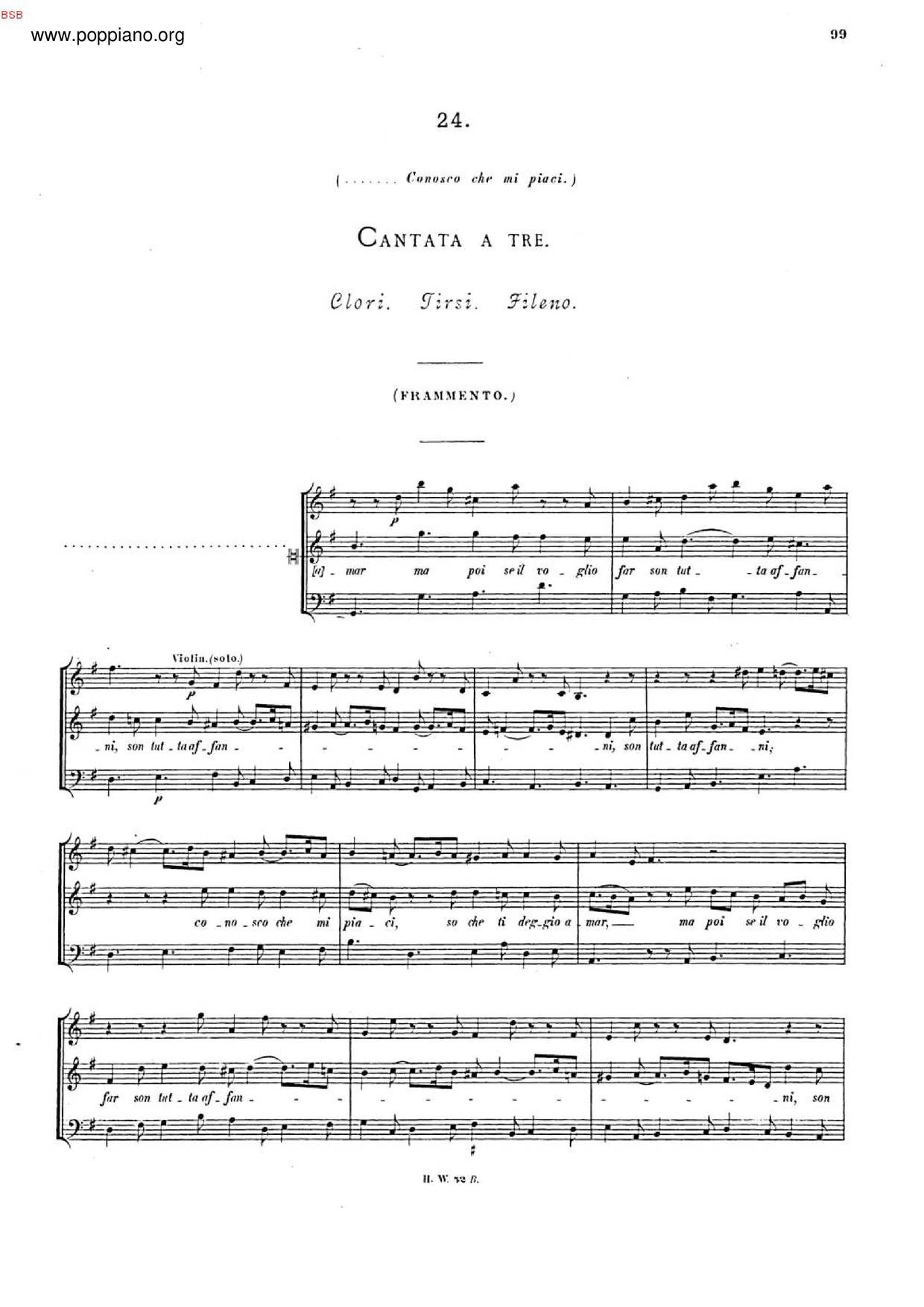 Clori, Tirsi E Fileno, HWV 96ピアノ譜