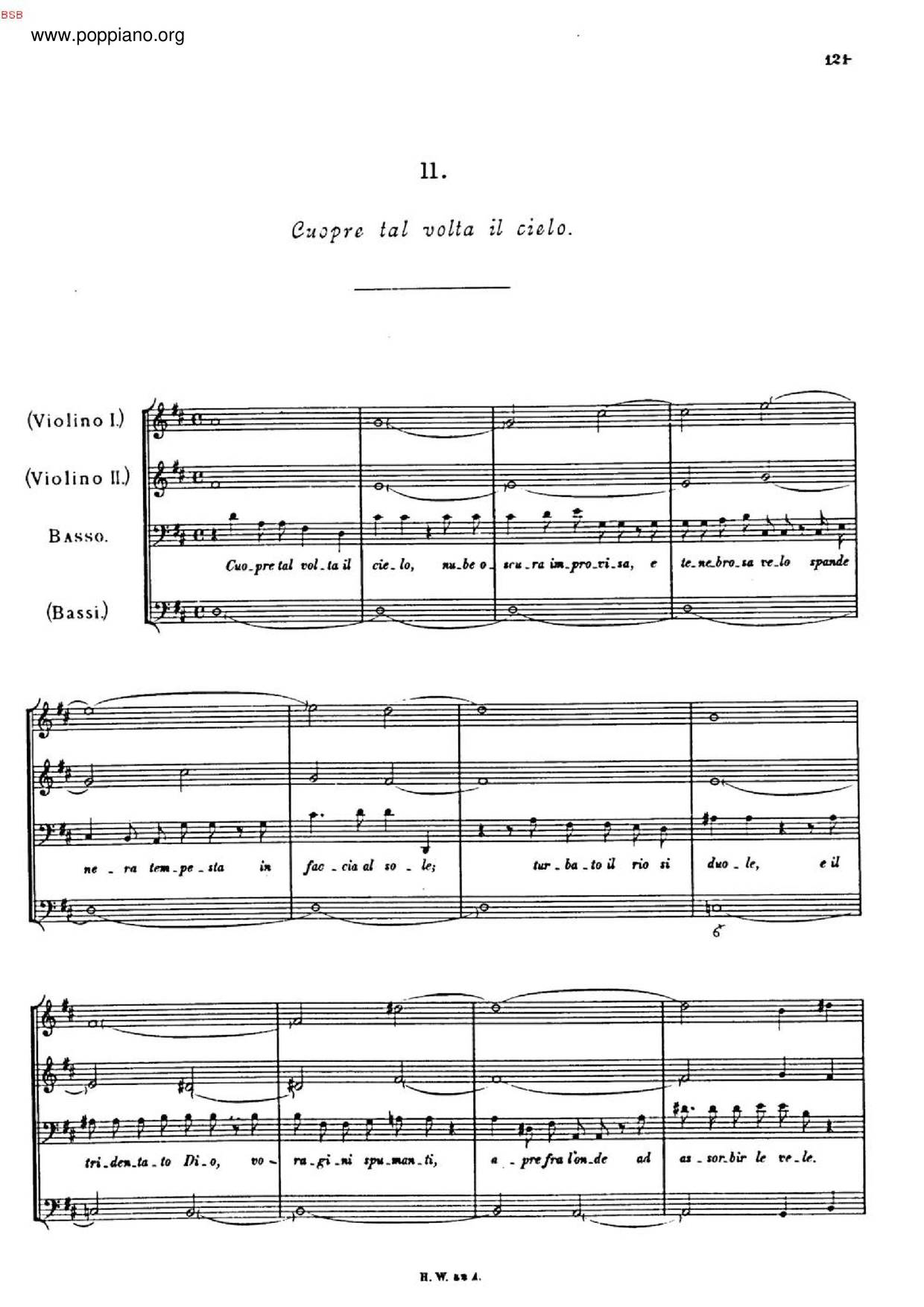 Cuopre Tal Volta Il Cielo, HWV 98 Score