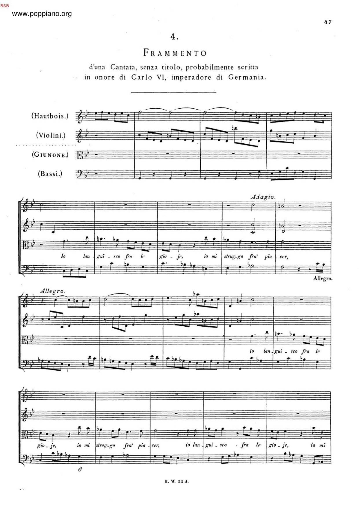 Echeggiate, Festeggiate, HWV 119 Score