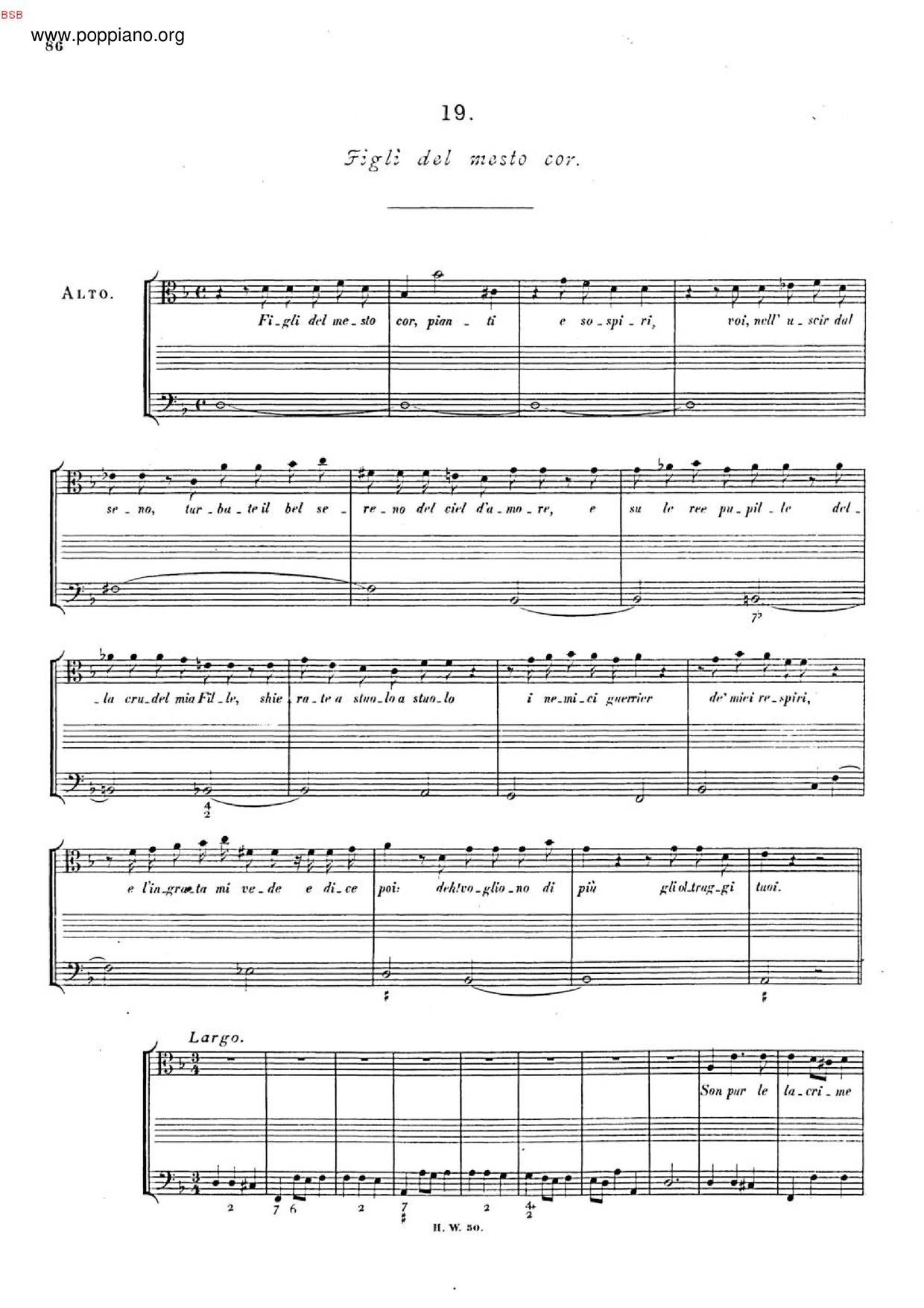 Figli Del Mesto Cor, HWV 112ピアノ譜