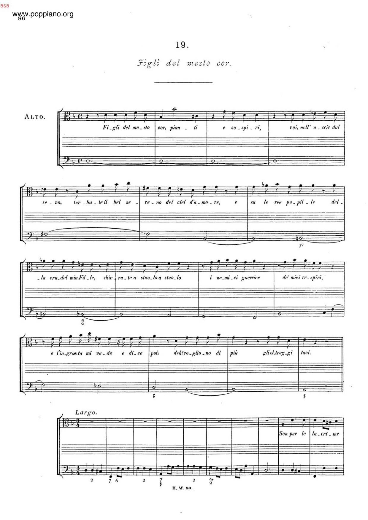 Figli Del Mesto Cor, HWV 112 Score