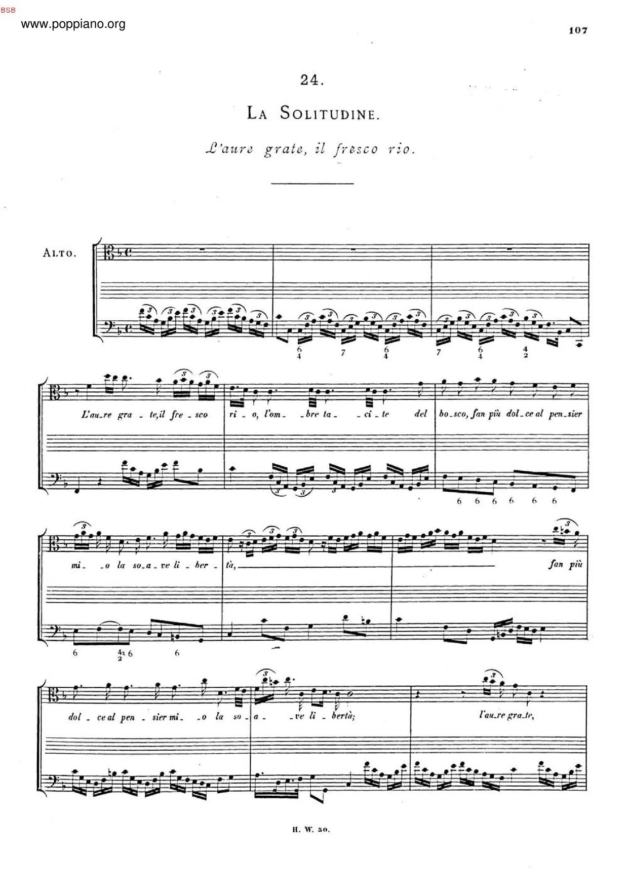 L'aure Grate, Il Fresco Rio, HWV 121A琴谱