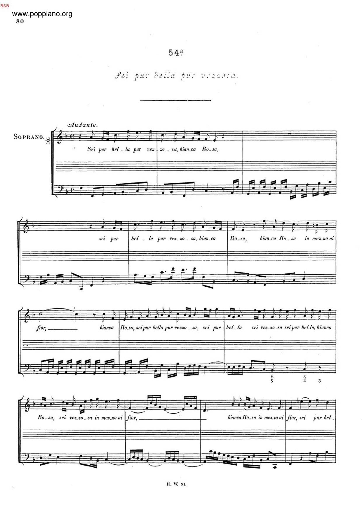 La Bianca Rosa, HWV 160B Score