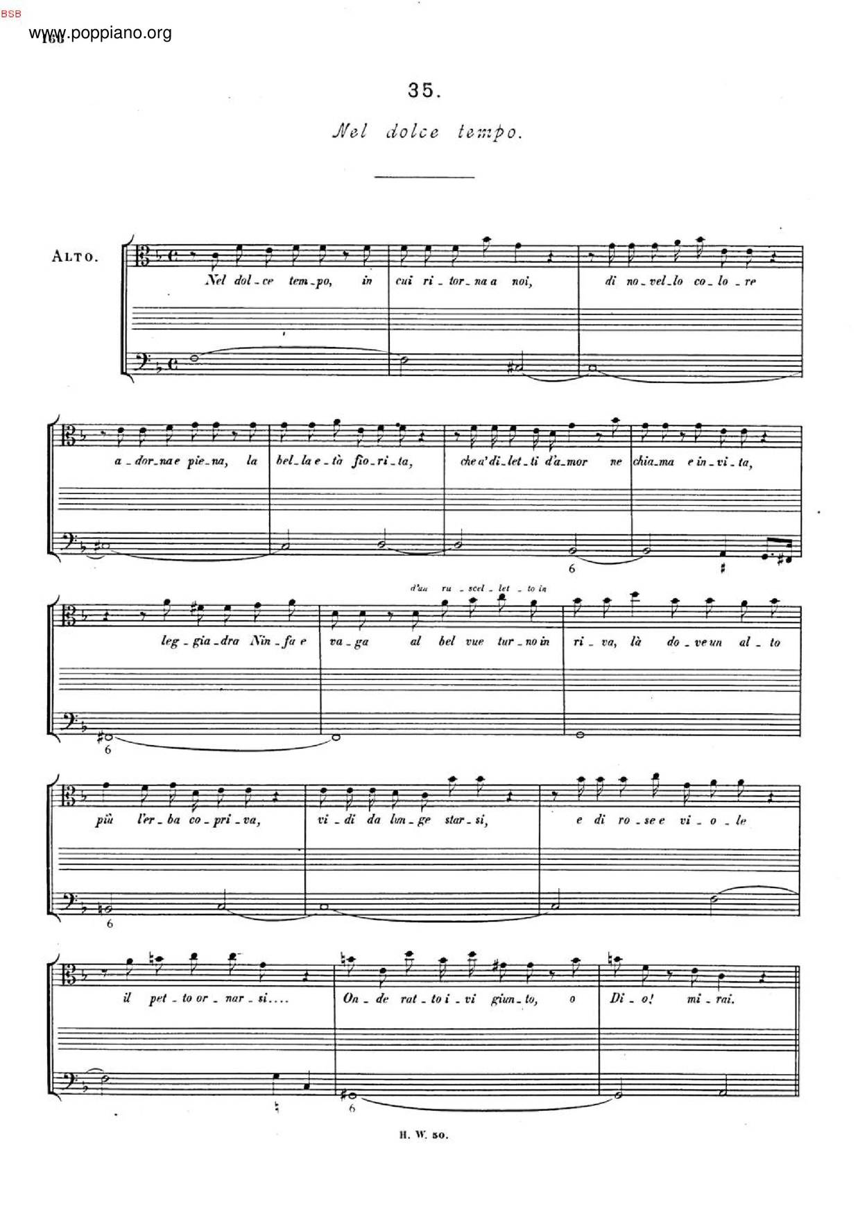 Nel Dolce Tempo, HWV 135A Score