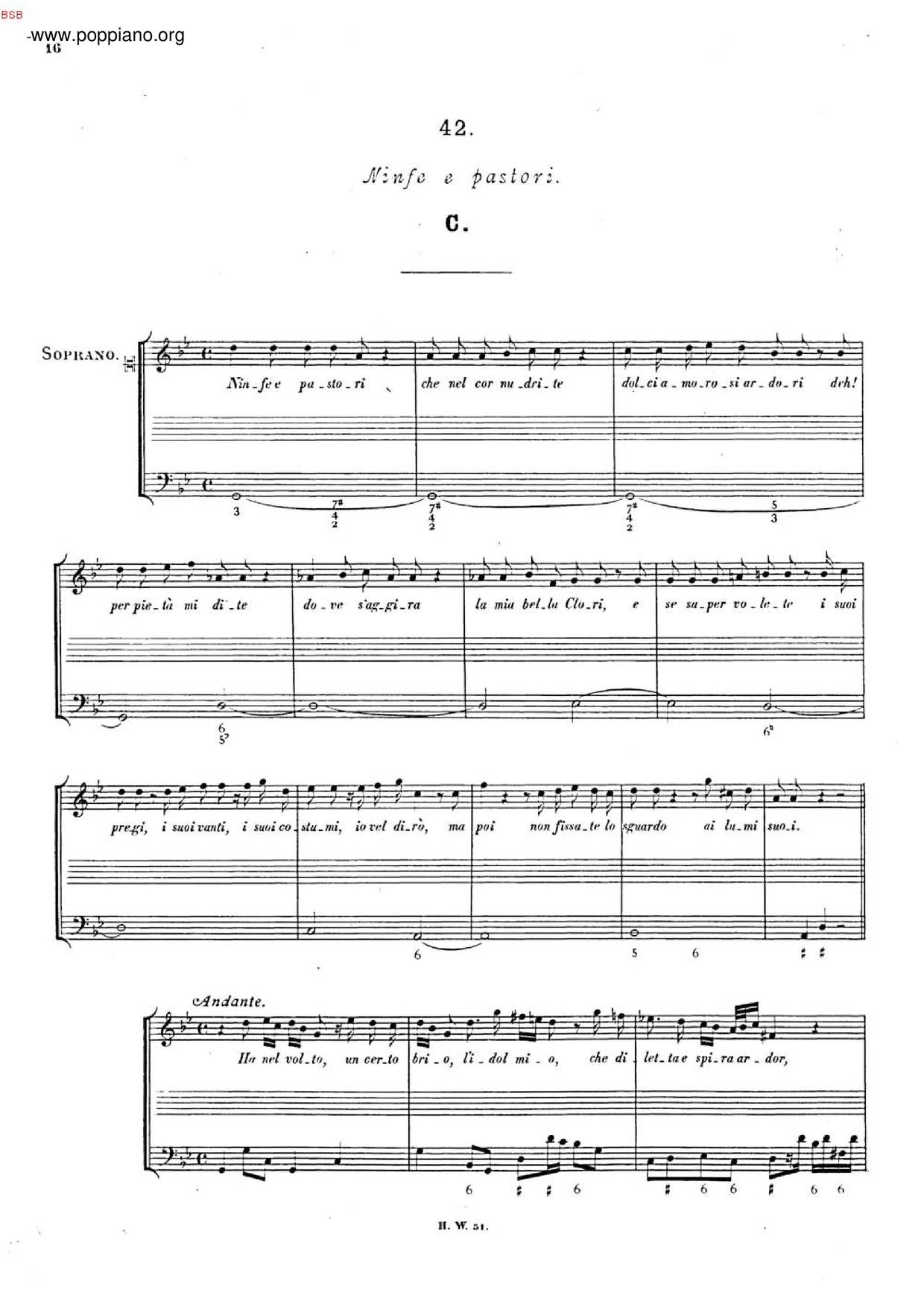 Ninfe E Pastori, HWV 139C琴譜