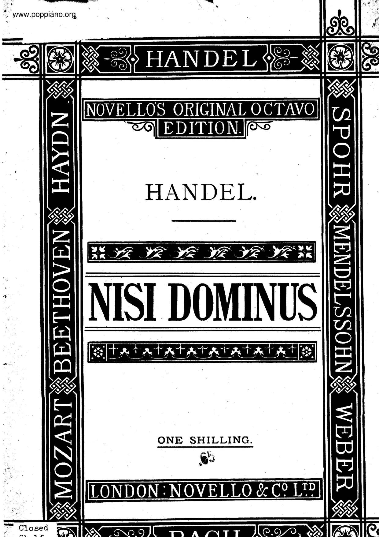 Nisi Dominus, HWV 238琴谱