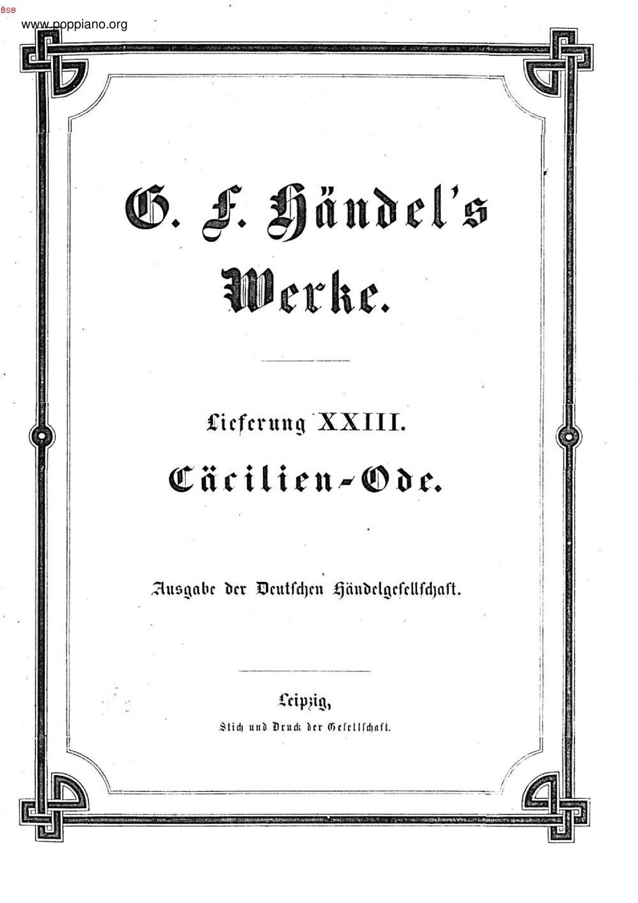 Ode For St. Cecilia's Day, HWV 76 Score