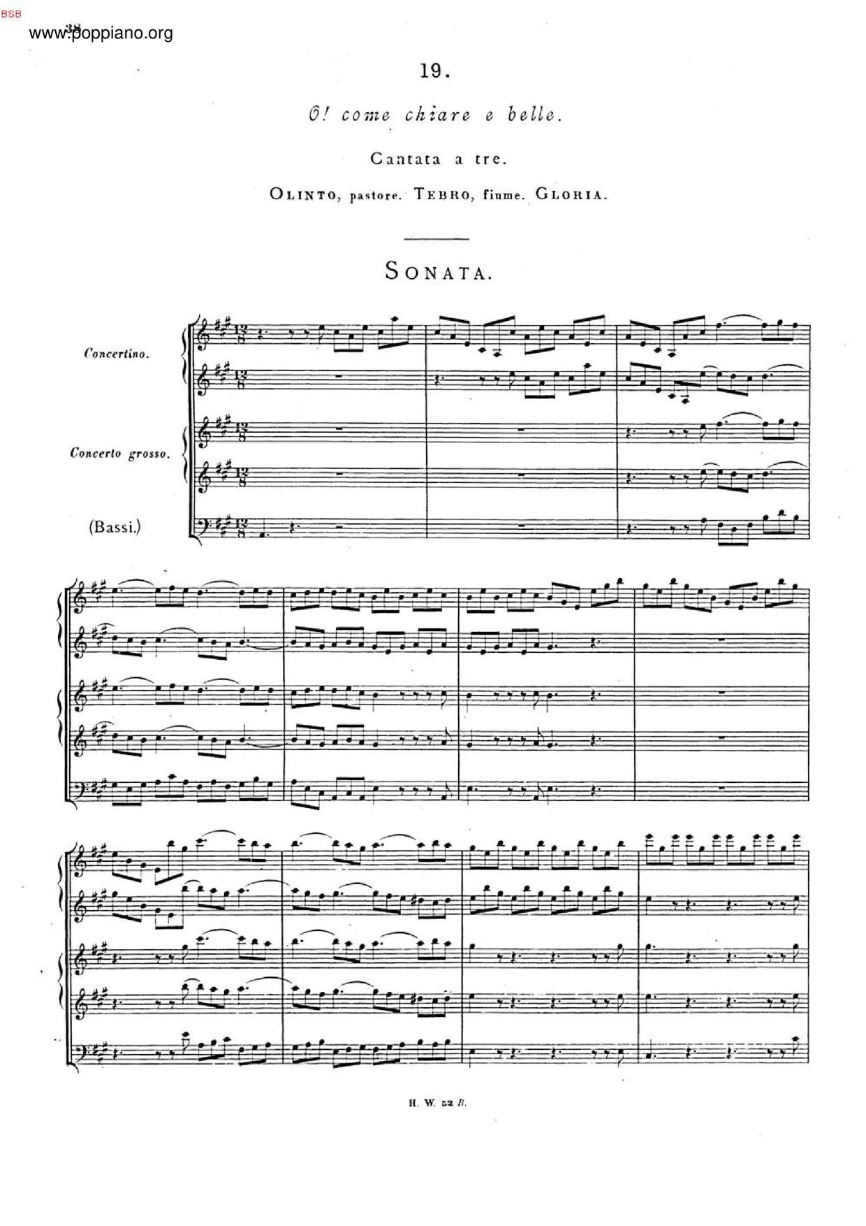 Olinto Pastore, Tebro Fiume, Gloria, HWV 143 Score