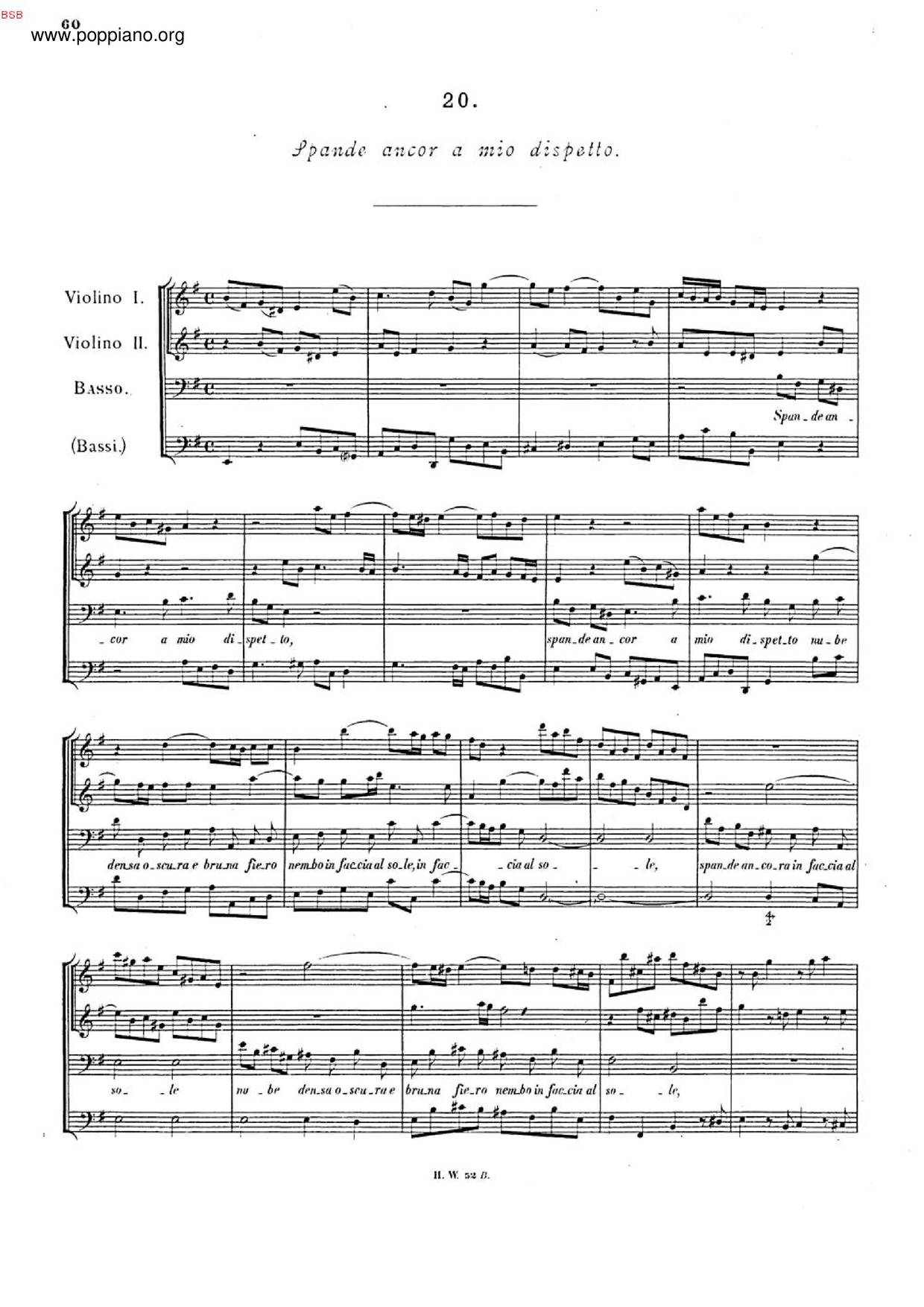 Spande Ancor A Mio Dispetto, HWV 165 Score