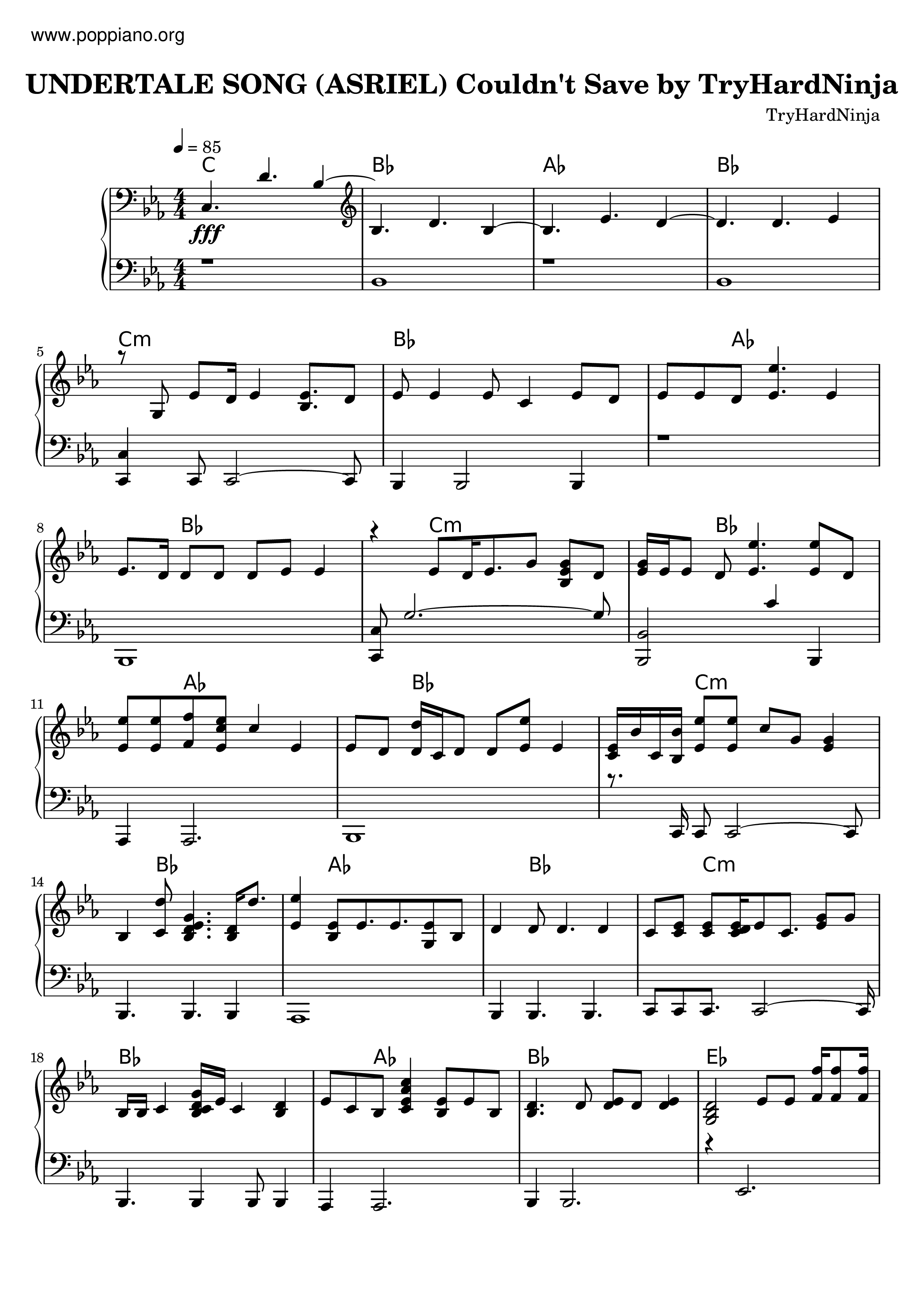 Undertale - Asriel's Song (Couldn't Save) Score