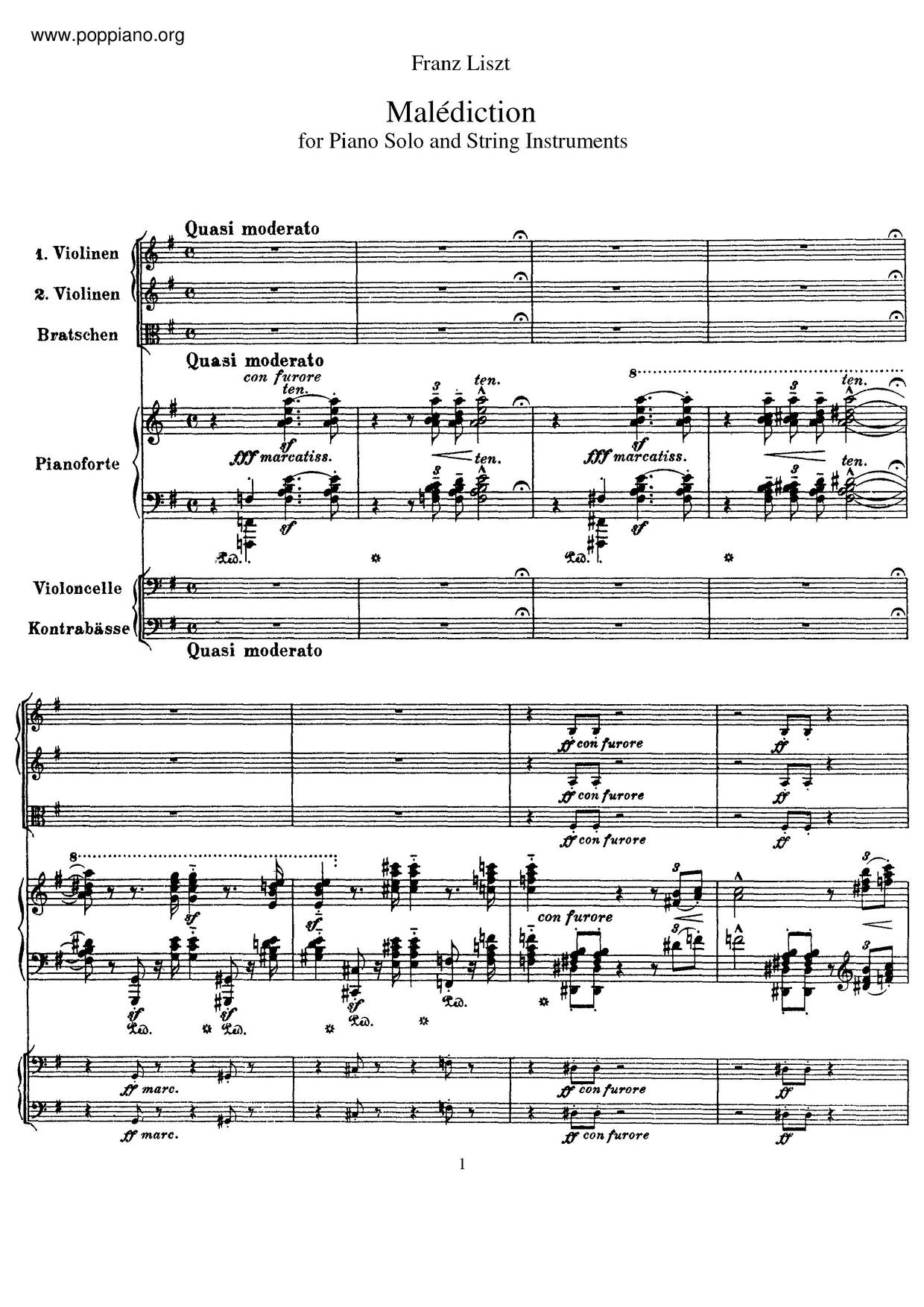 Malédiction, S.121 Score