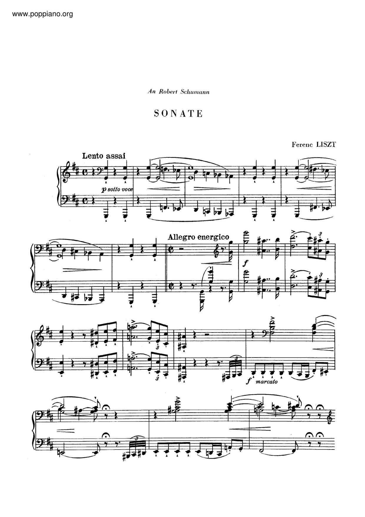 Piano Sonata In B Minor, S. 178 Score