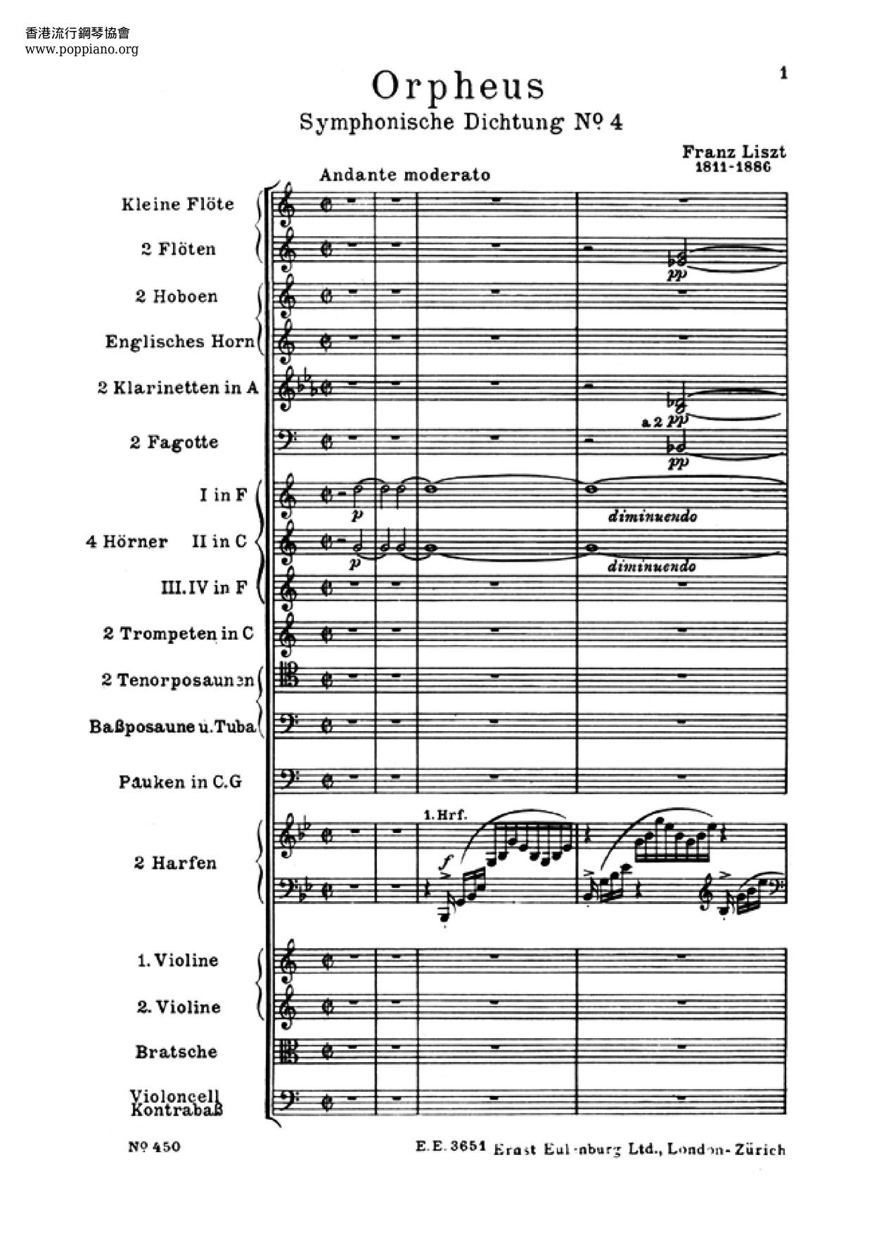 Orpheus, S. 98 Score