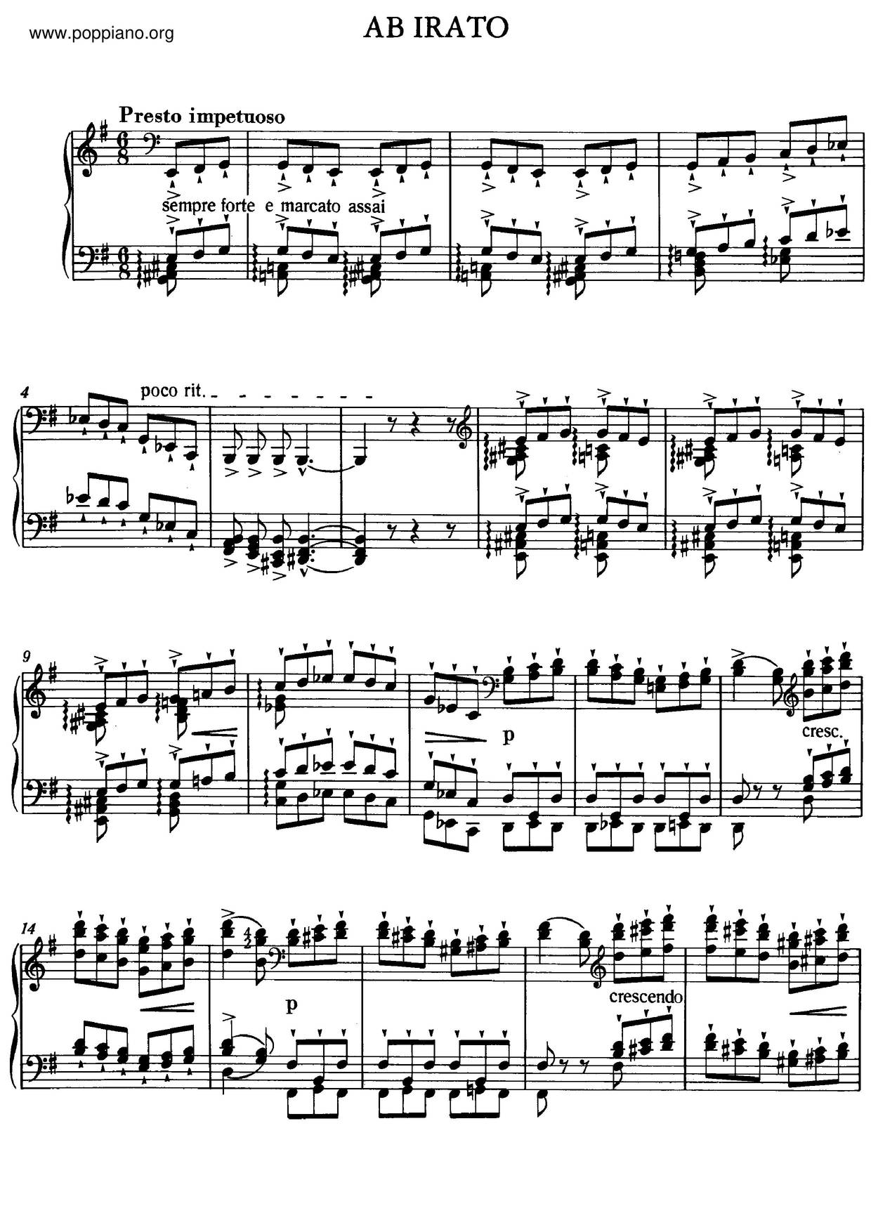 Ab Irato, Etude De Perfectionnement, S.143琴譜
