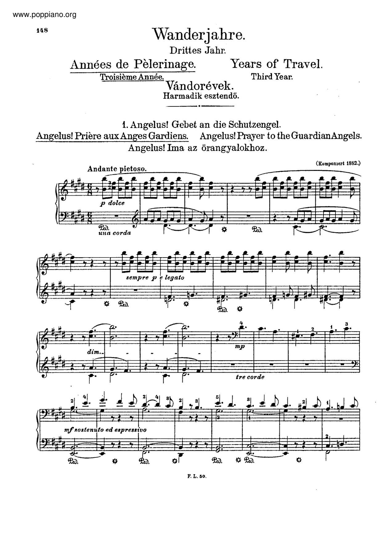 Années De Pèlerinage Iii, S. 163ピアノ譜