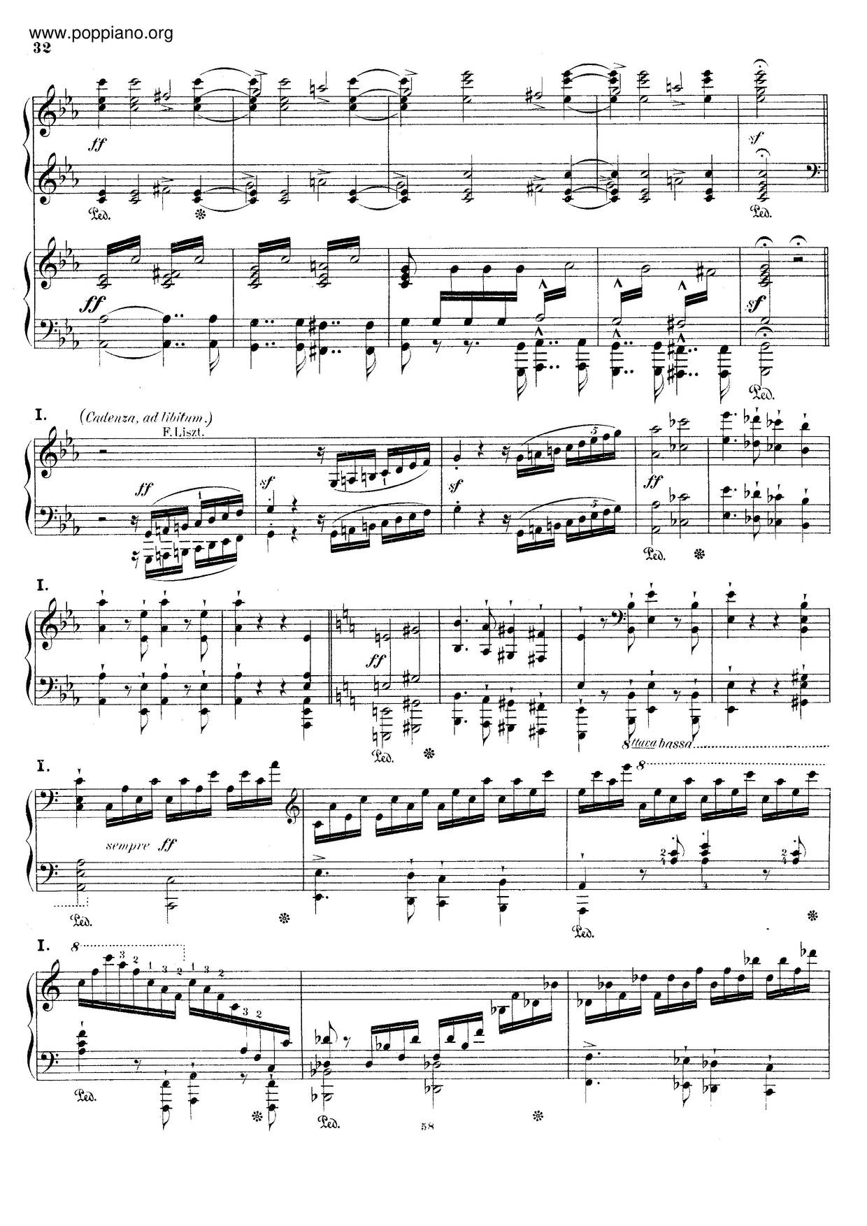 Cadenza To 1St Mov. Of Beethoven's Piano Concerto No.3, S.389Aピアノ譜
