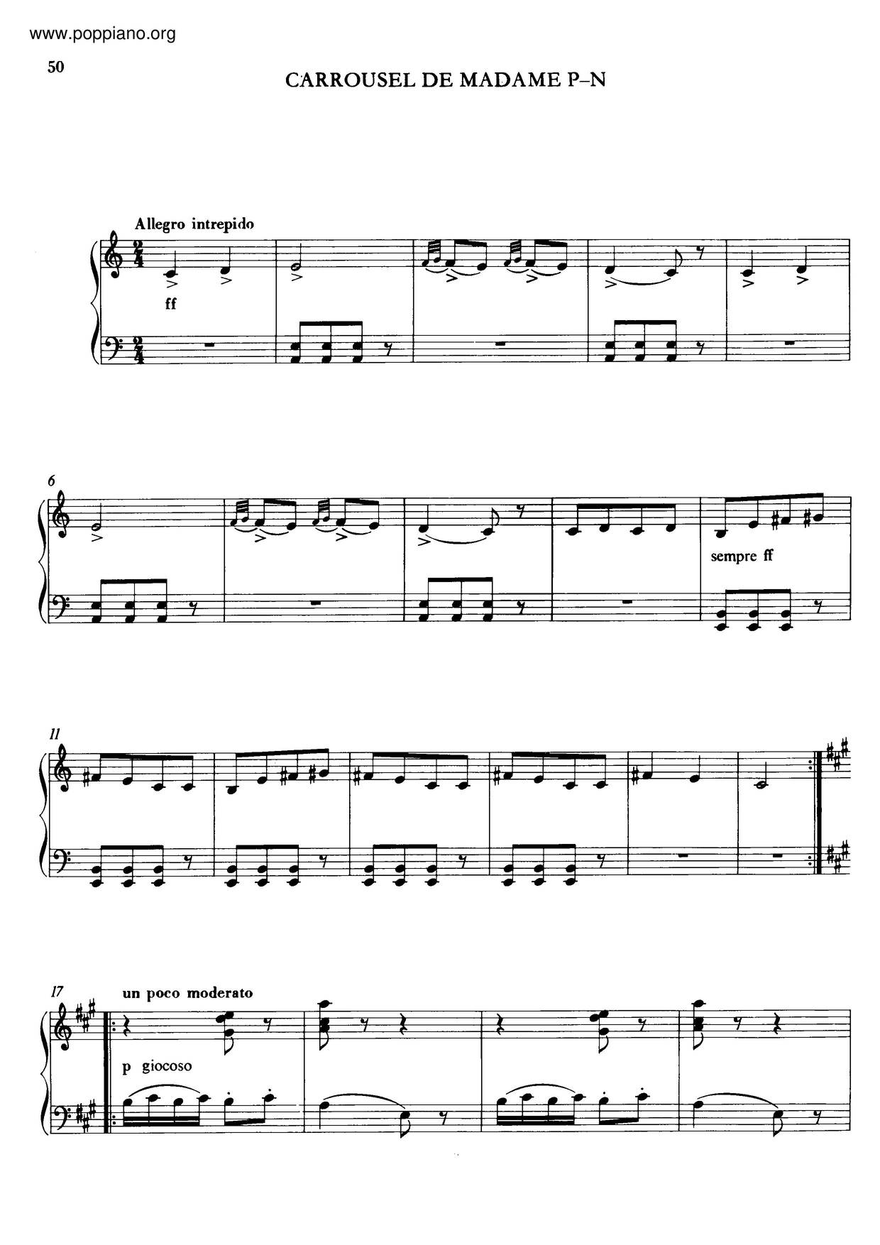 Carousel De Madame Pelet-Narbone, S.214Aピアノ譜