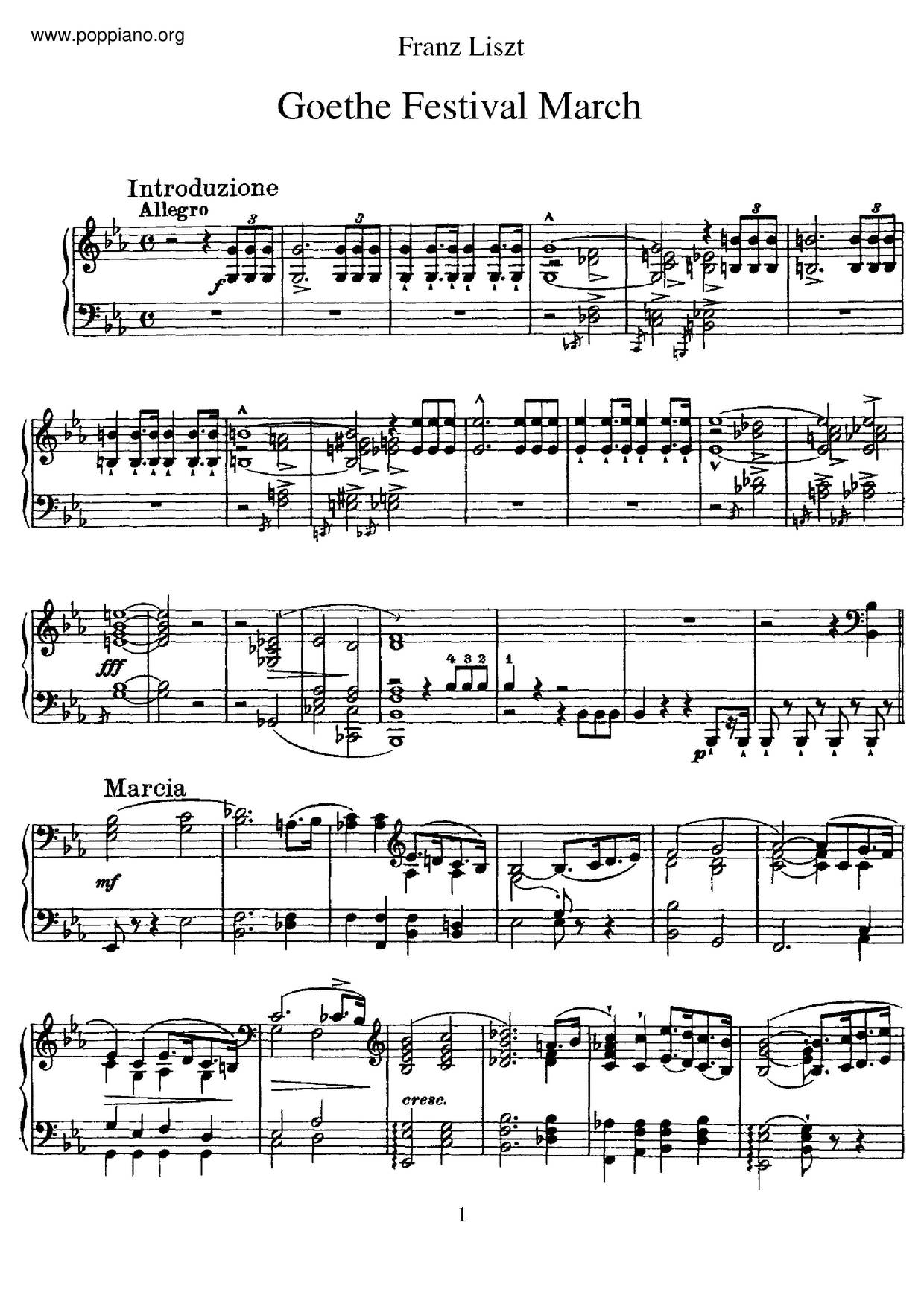 Goethe Festmarsch, S.227 Score