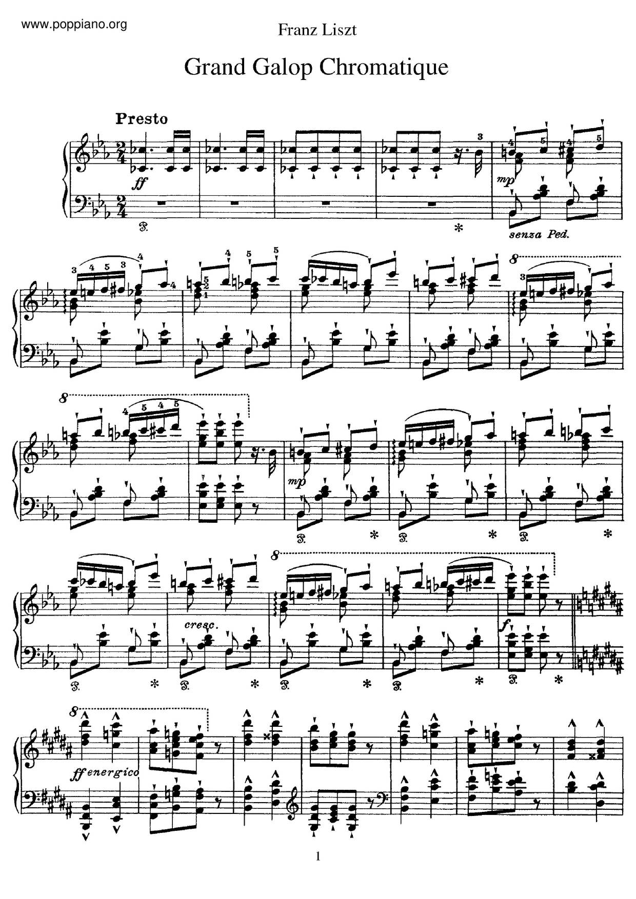 Grand Galop Chromatique, S.219ピアノ譜