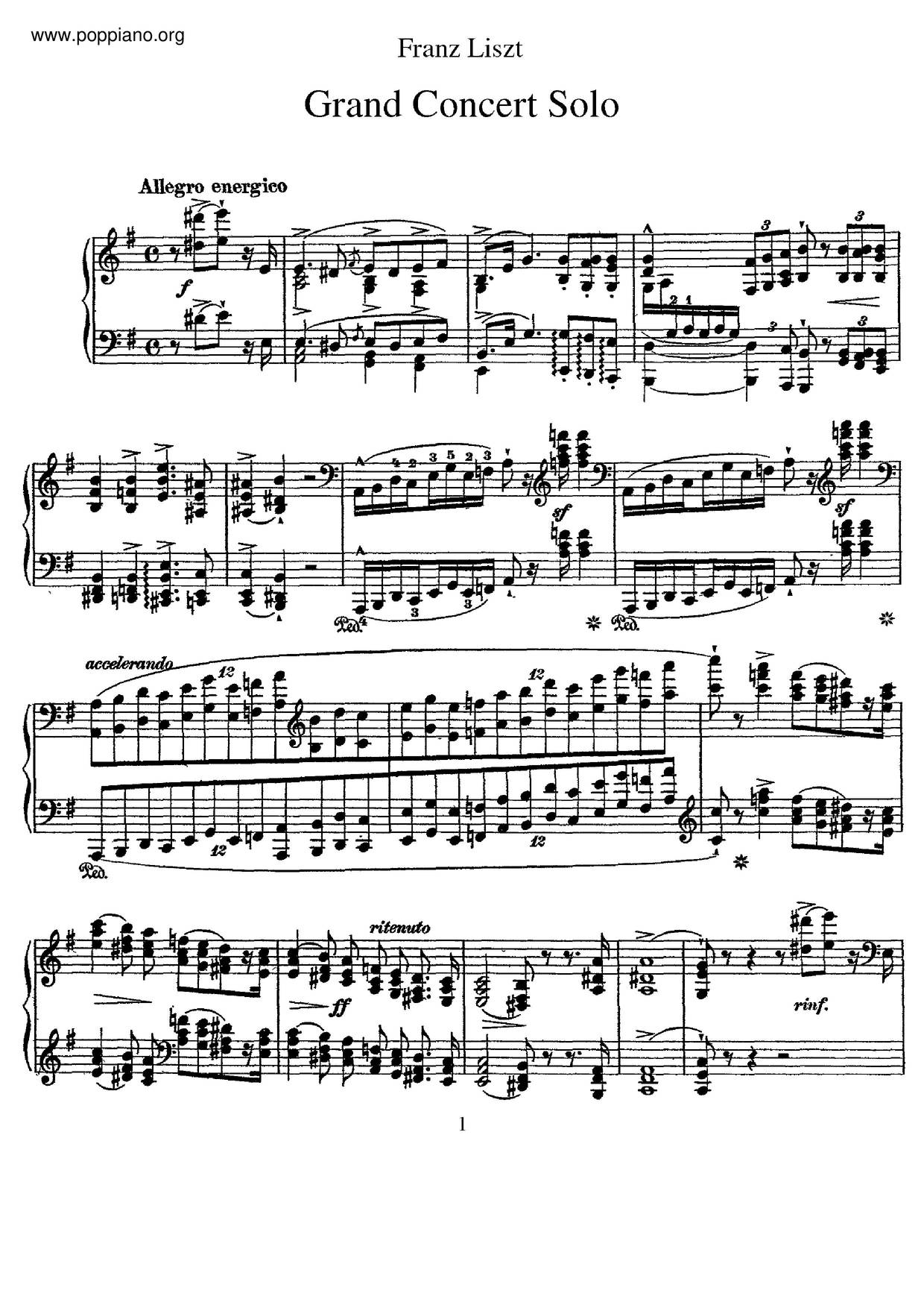 Grosses Konzertsolo, S.176ピアノ譜