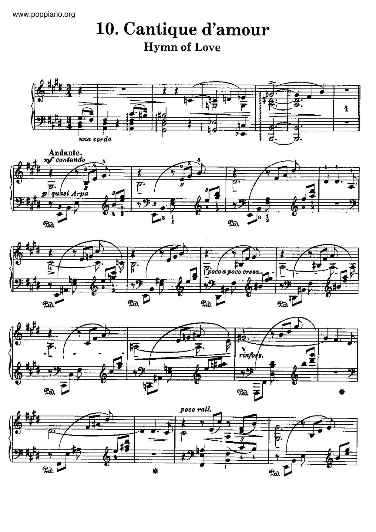 Harmonies Poétiques Et Religieuses Iii, S. 173琴譜