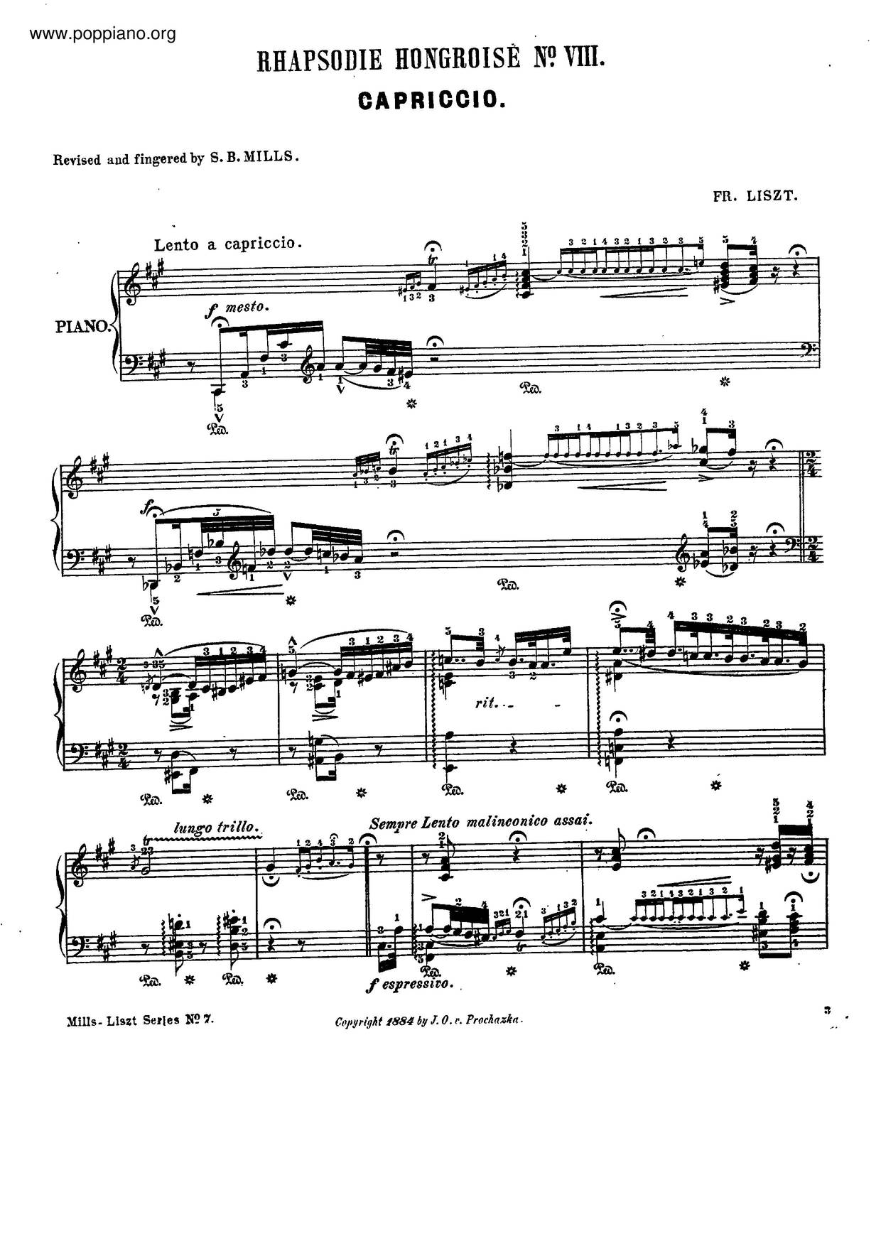 Hungarian Rhapsody No. 8, S. 244/8琴谱