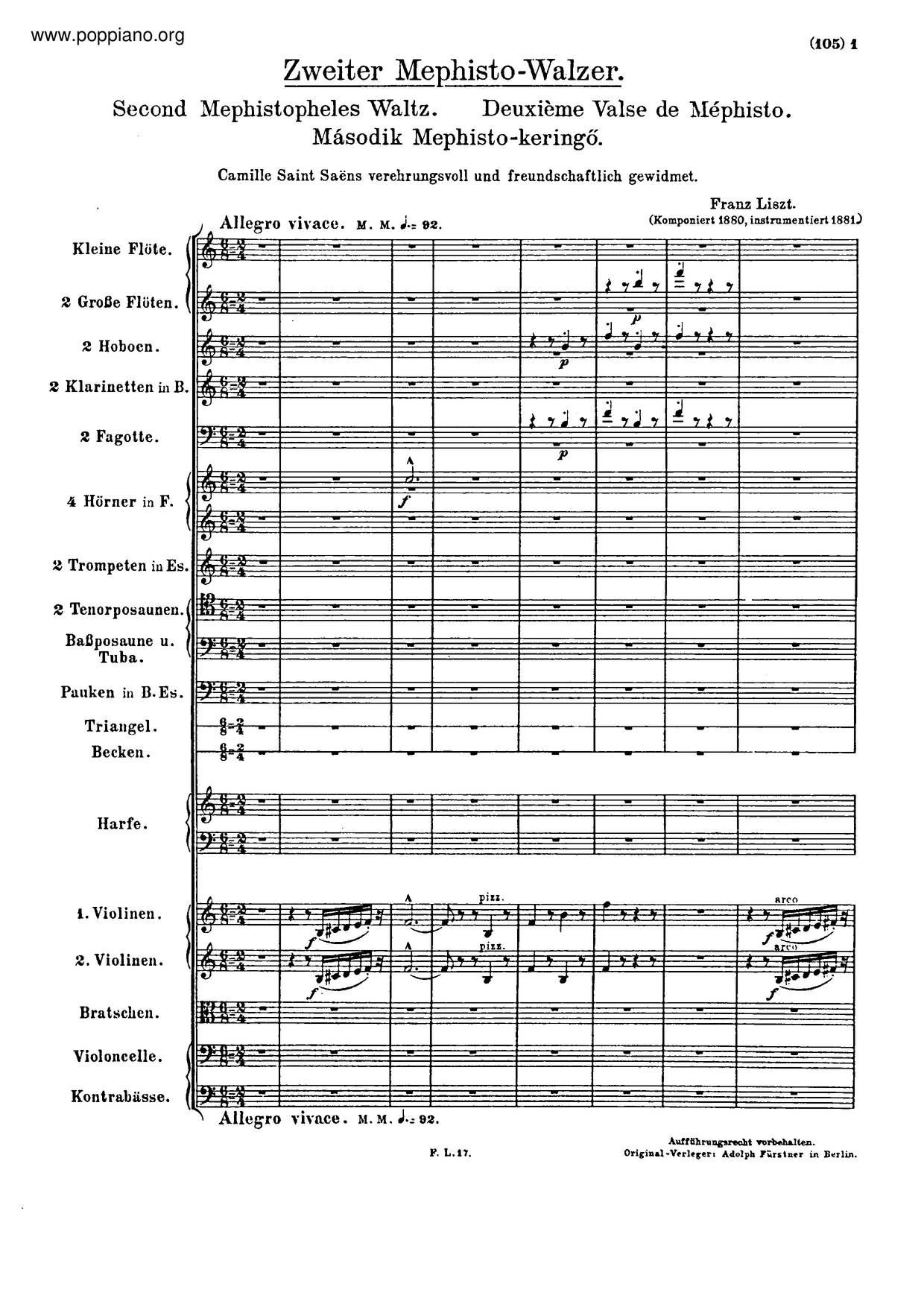 Mephisto Waltz No.2, S.515 Score