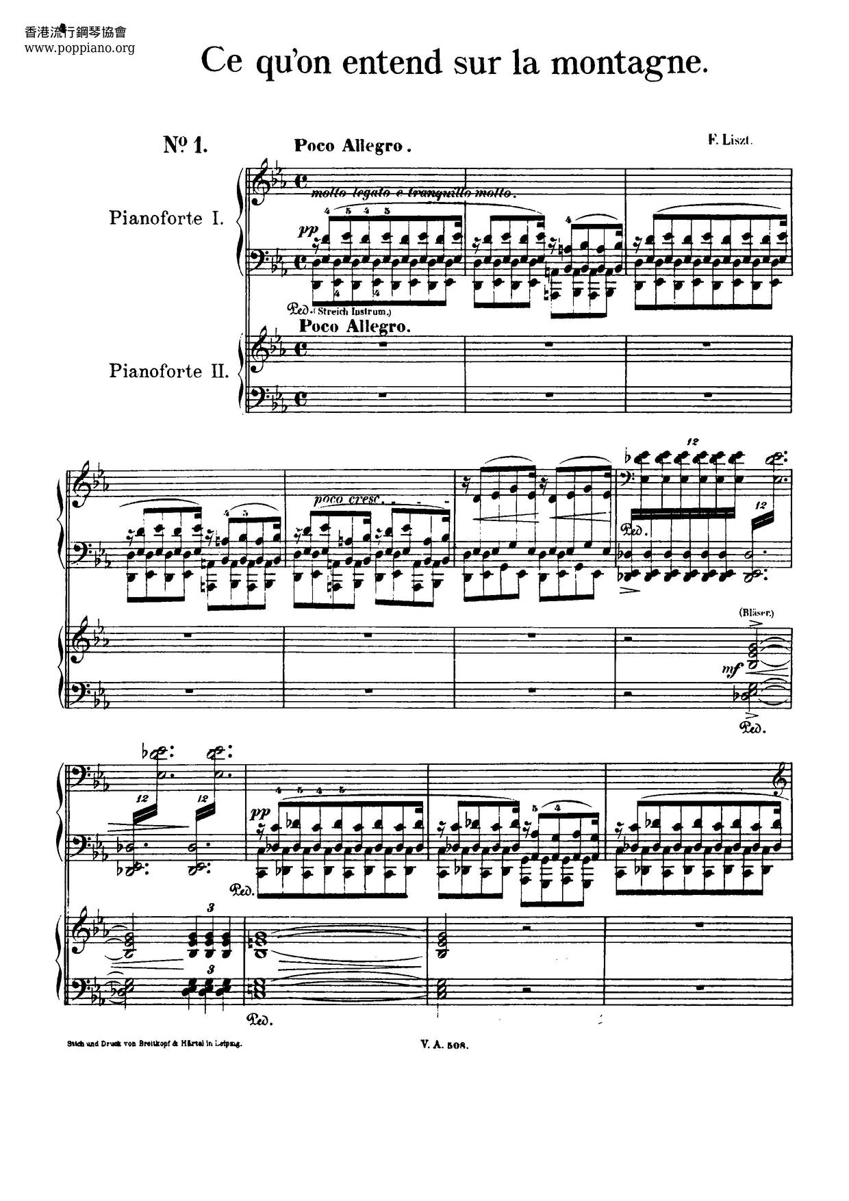 Symphonische Dichtungen Für Das Pianoforte Zu Vier Händen Score