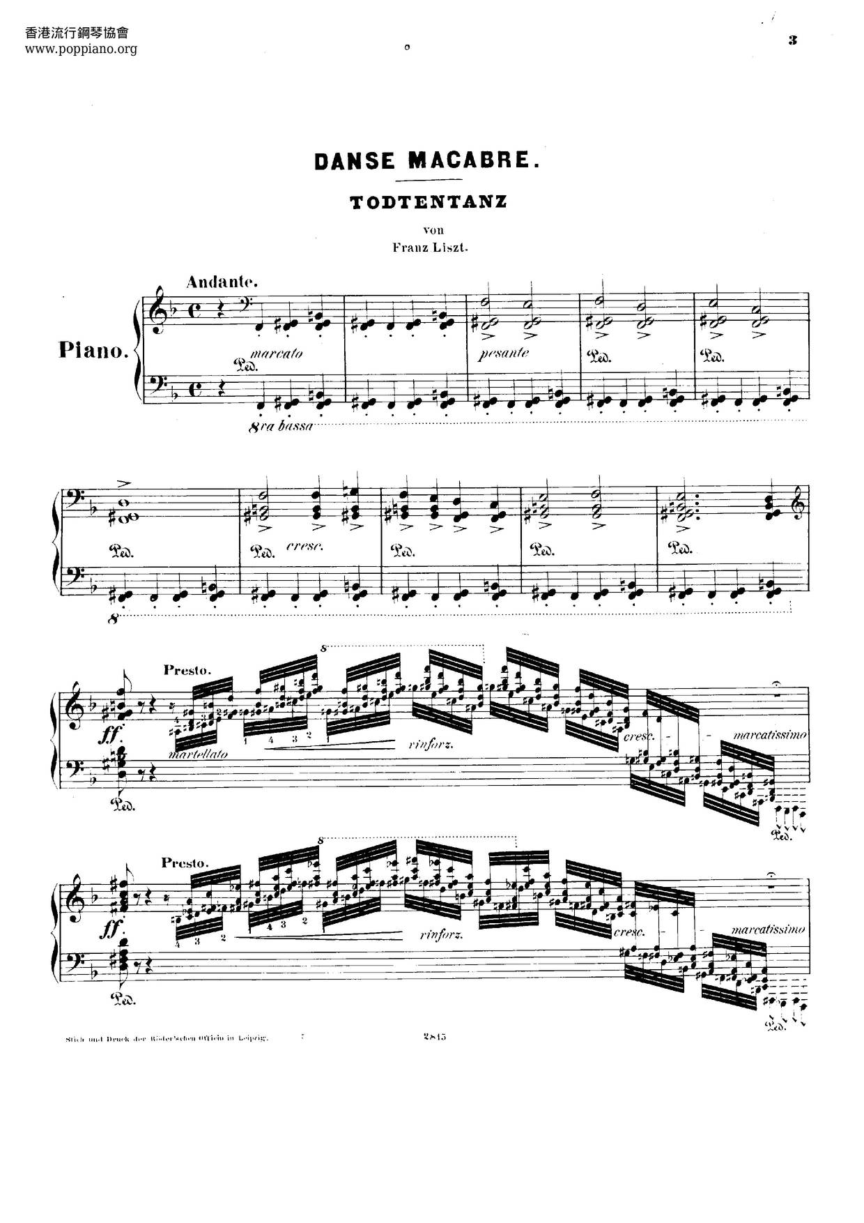 Totentanz琴谱