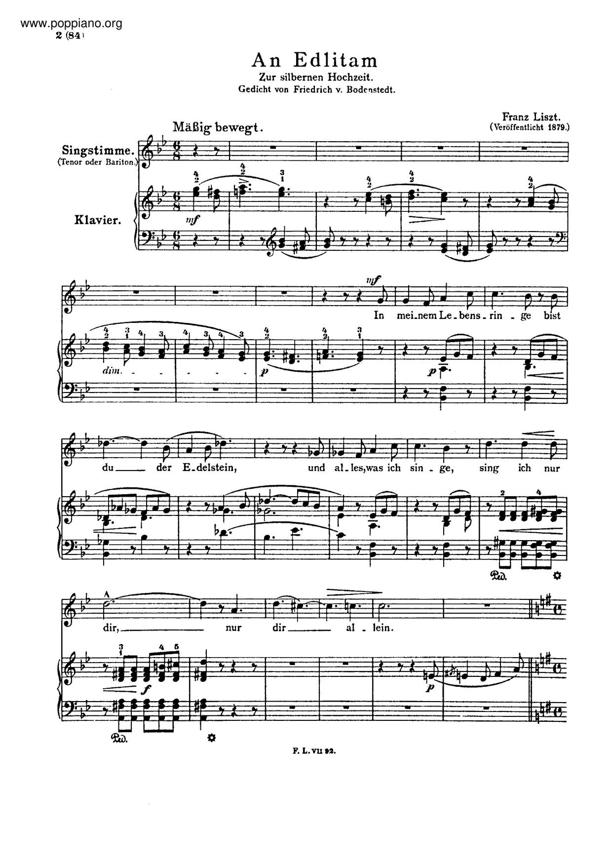 An Edlitam, S.333ピアノ譜