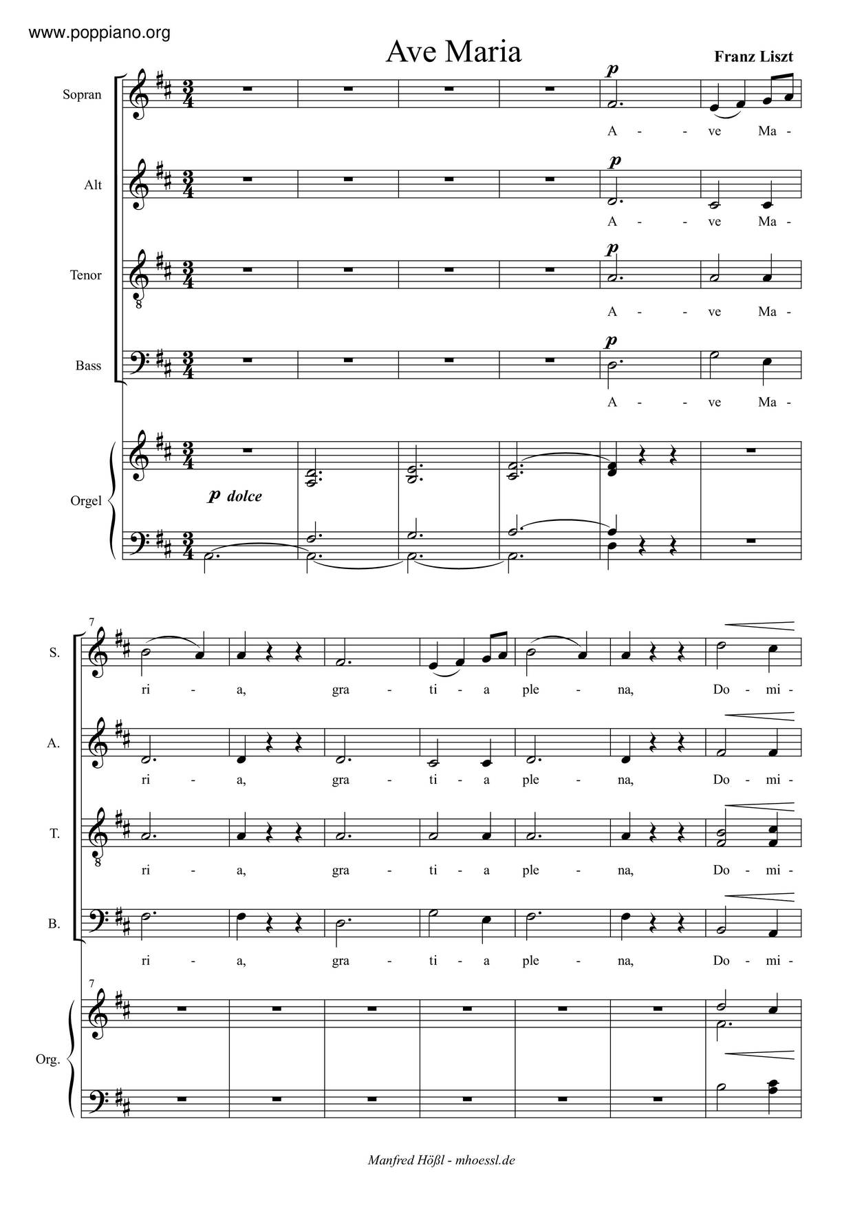 Ave Maria Ii, S. 38 Score