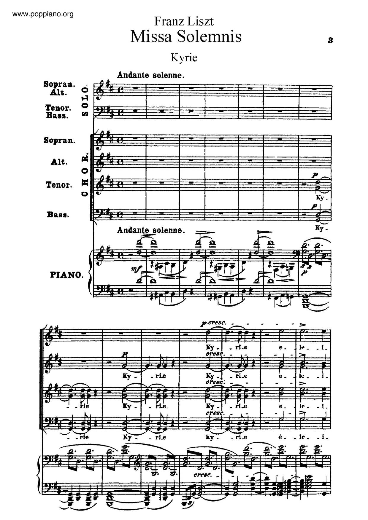 Missa Solennis, S.9ピアノ譜