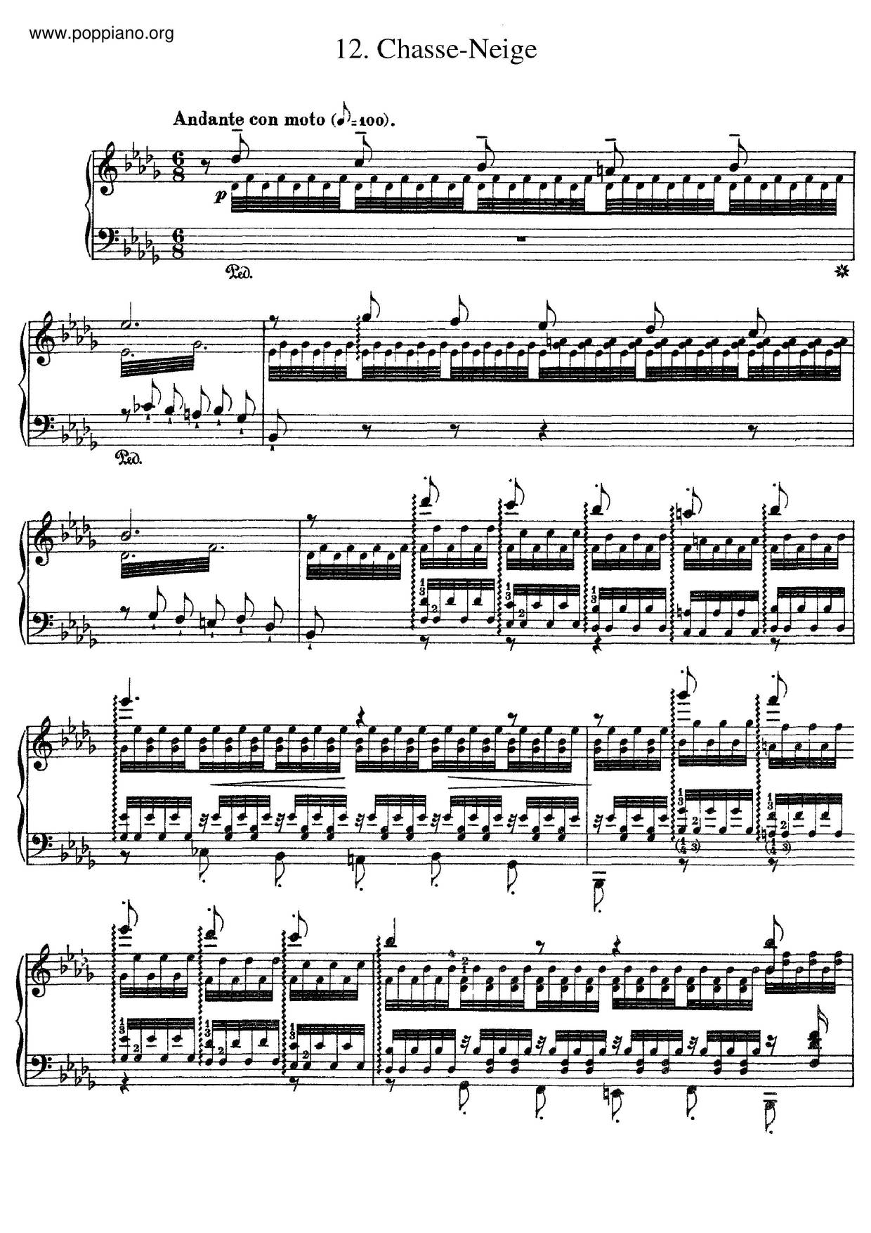 Transcendental Etudes, S. 139 Score