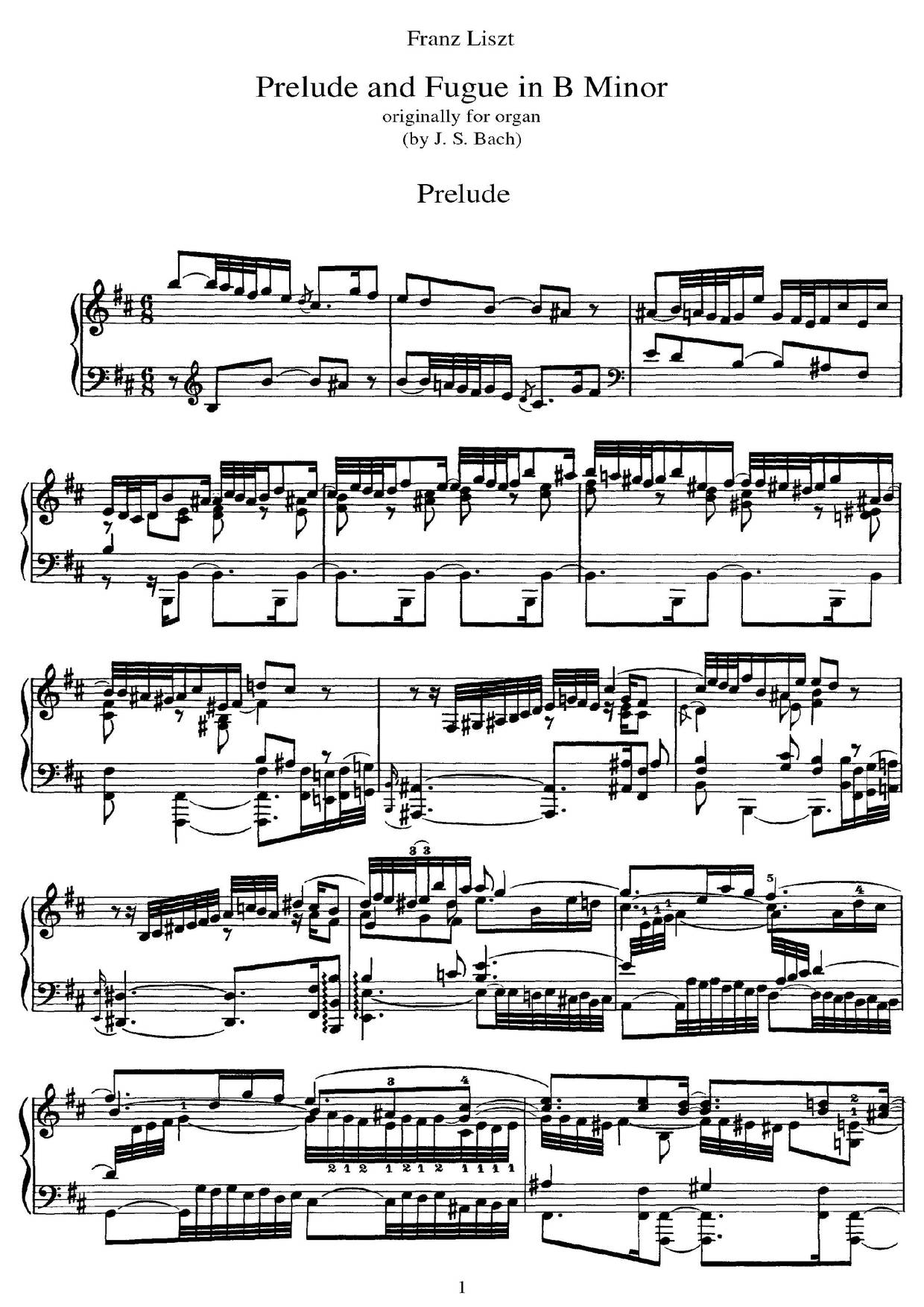 Preludes And Fugues By J.s. Bach, S. 462 Score