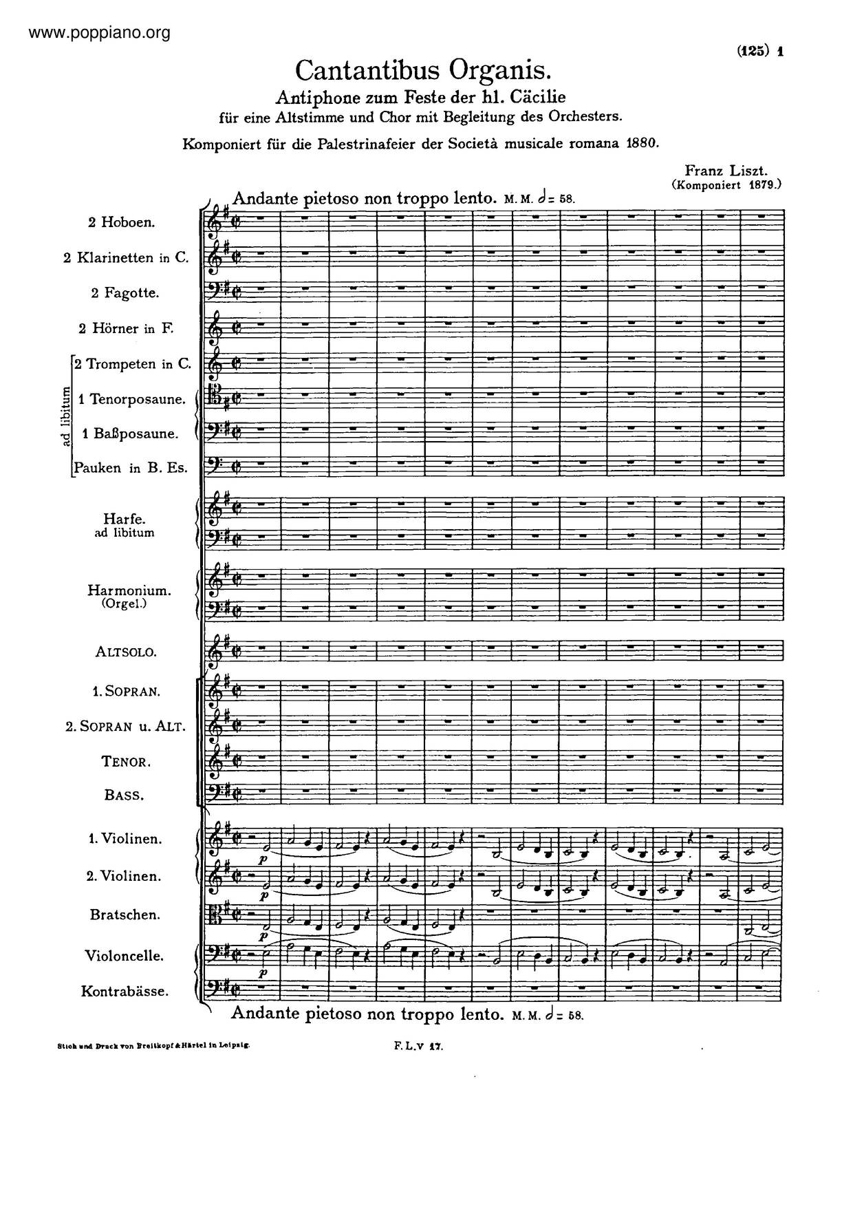 Cantantibus Organis, S.7ピアノ譜