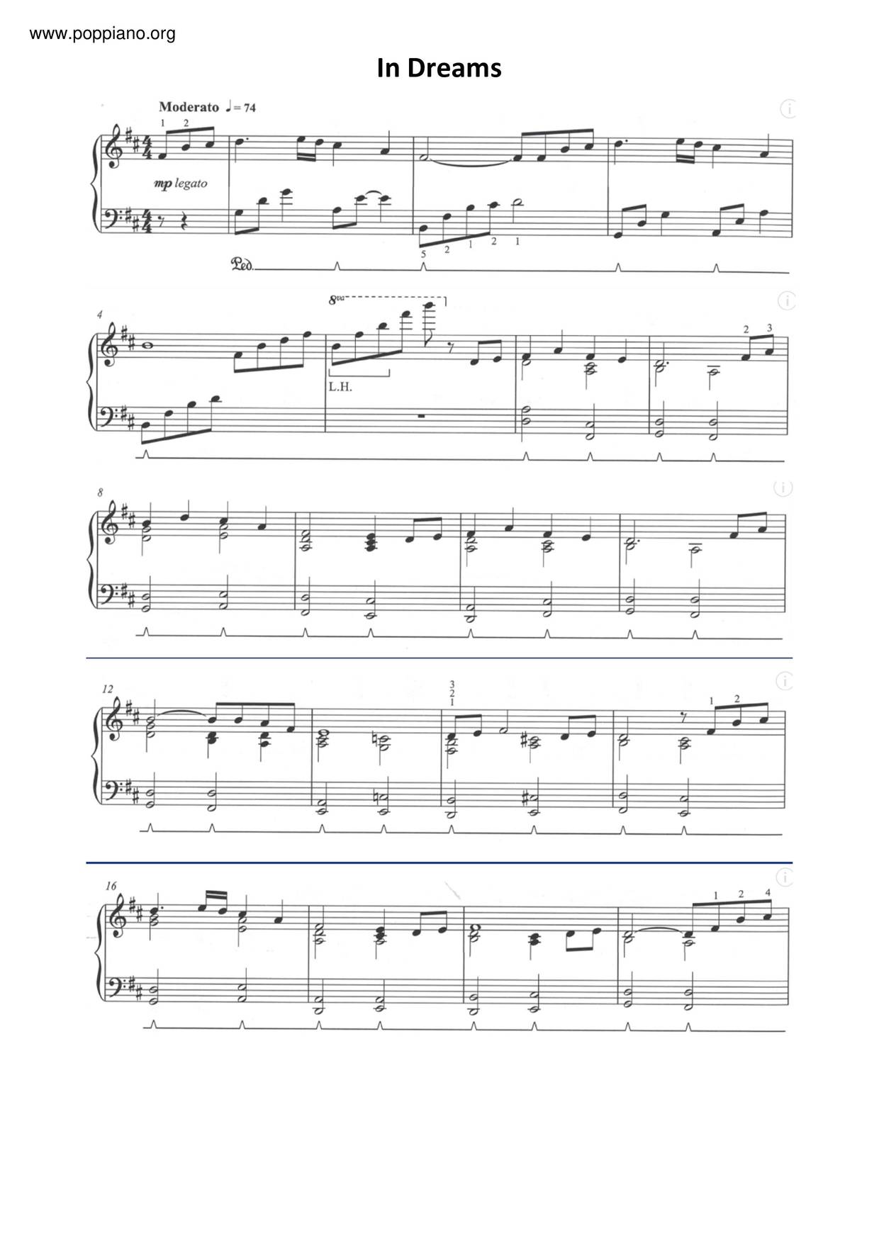 In Dreams From The Fellowship of the Ring - Download Sheet Music PDF