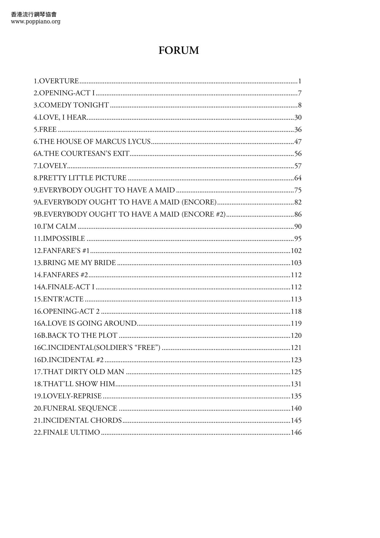 A Funny Thing Happened On The Way To The Forum 184 pages Score