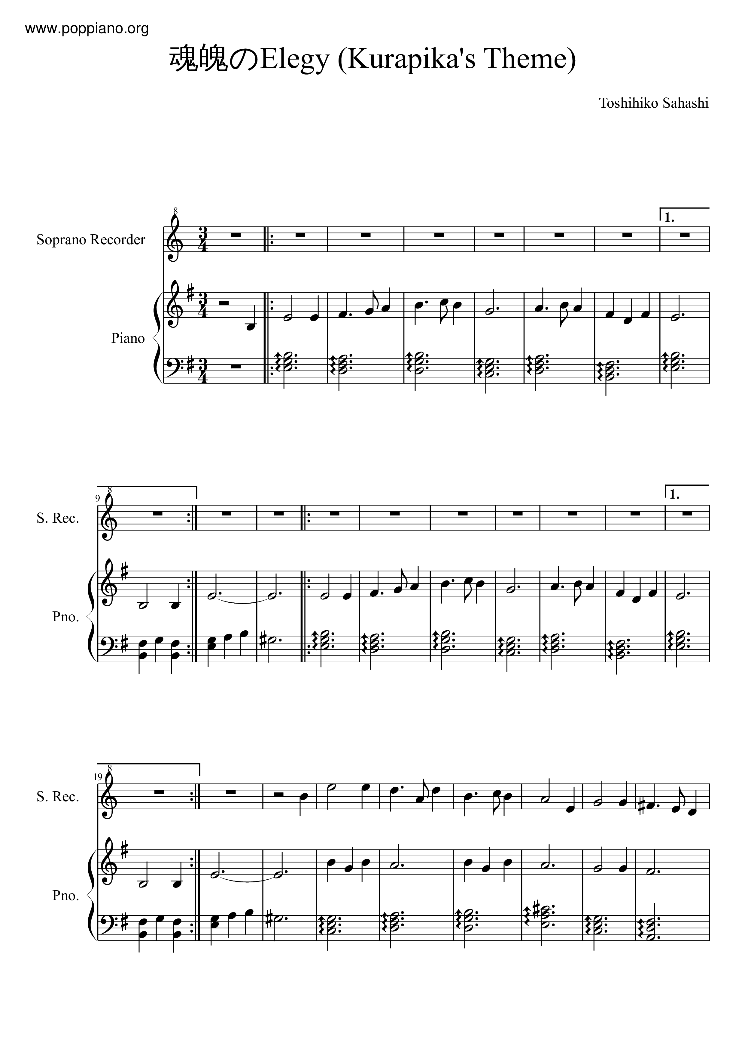 Kurapika's Theme Score