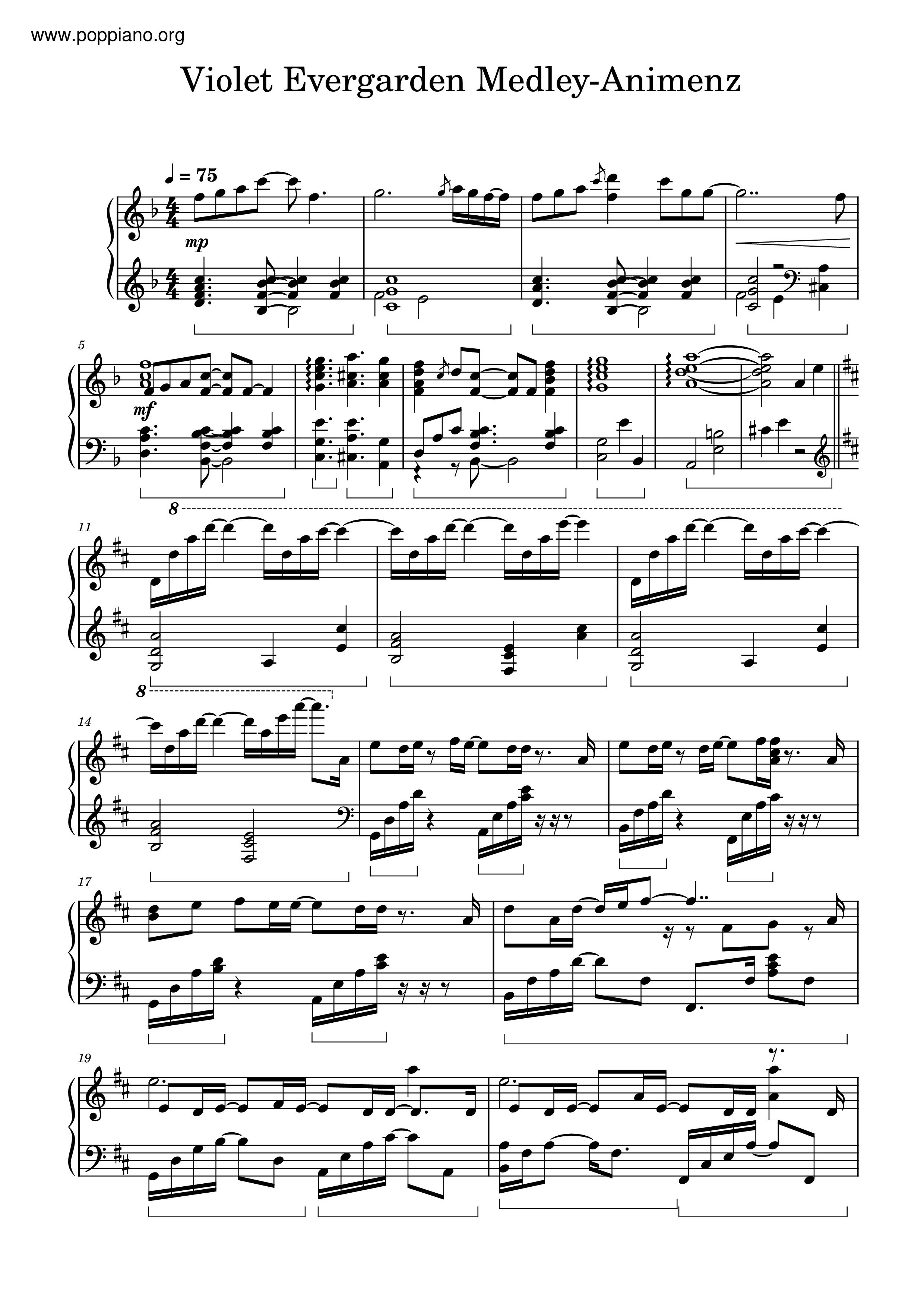 Violet Evergarden Medleyピアノ譜
