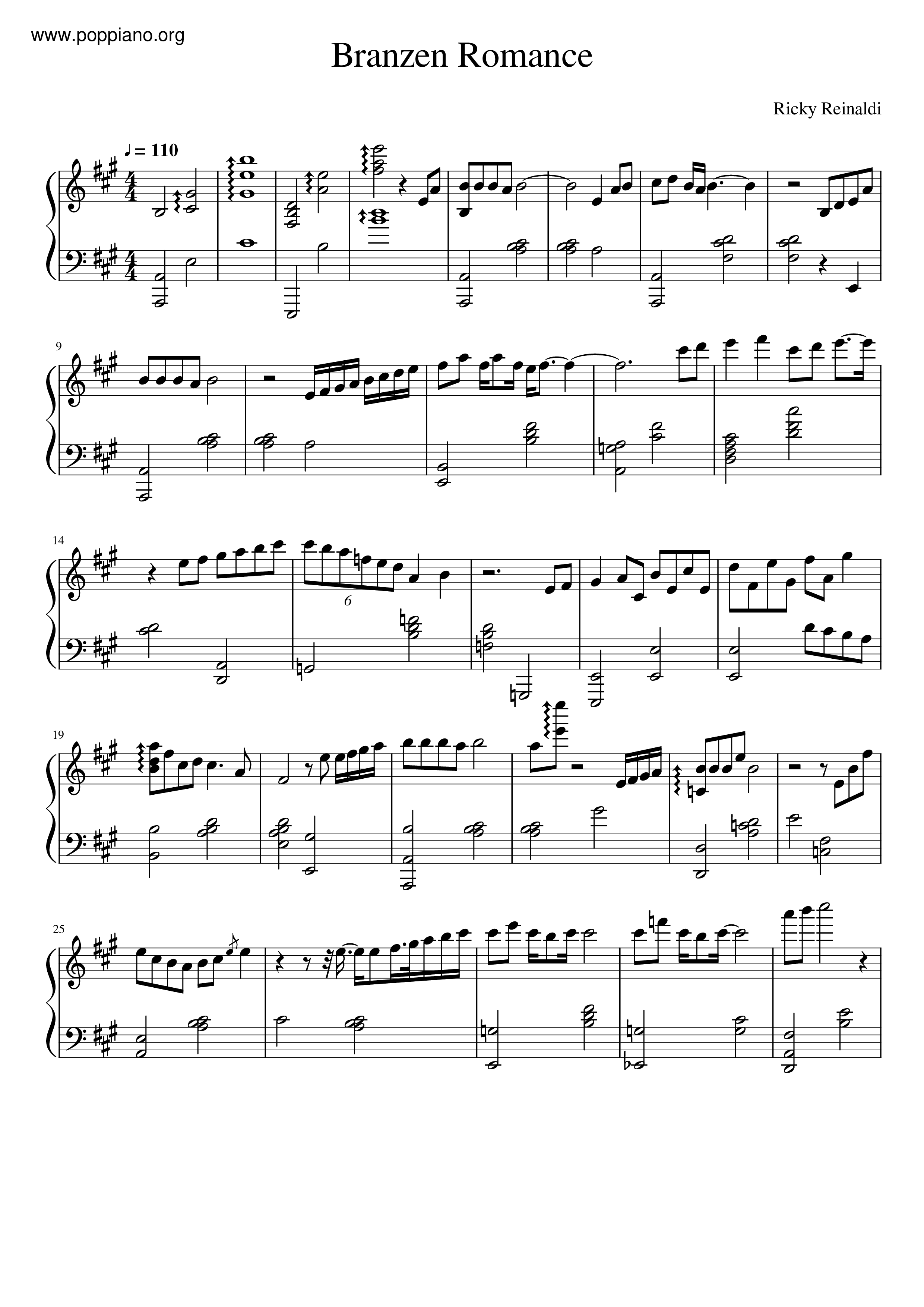 Brazen Romance Score
