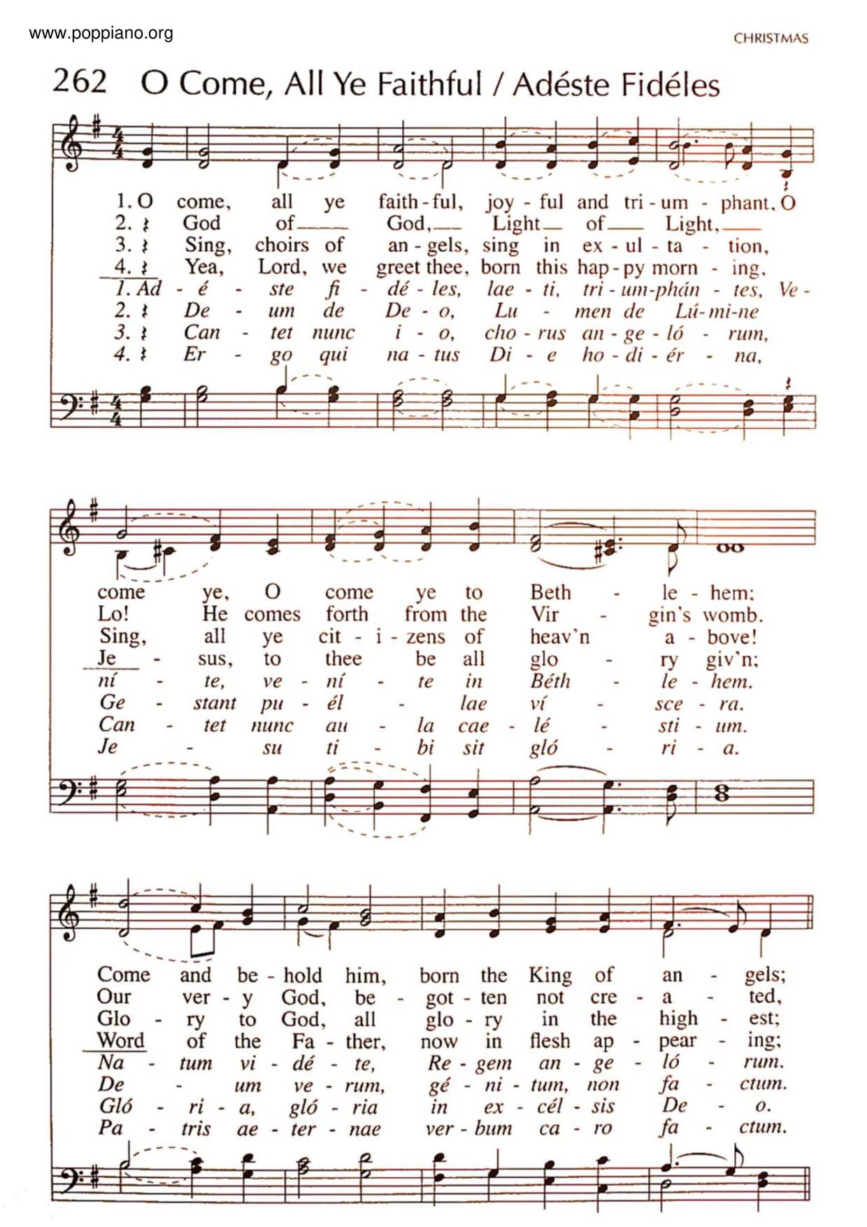 O Come, All Ye Faithful琴谱