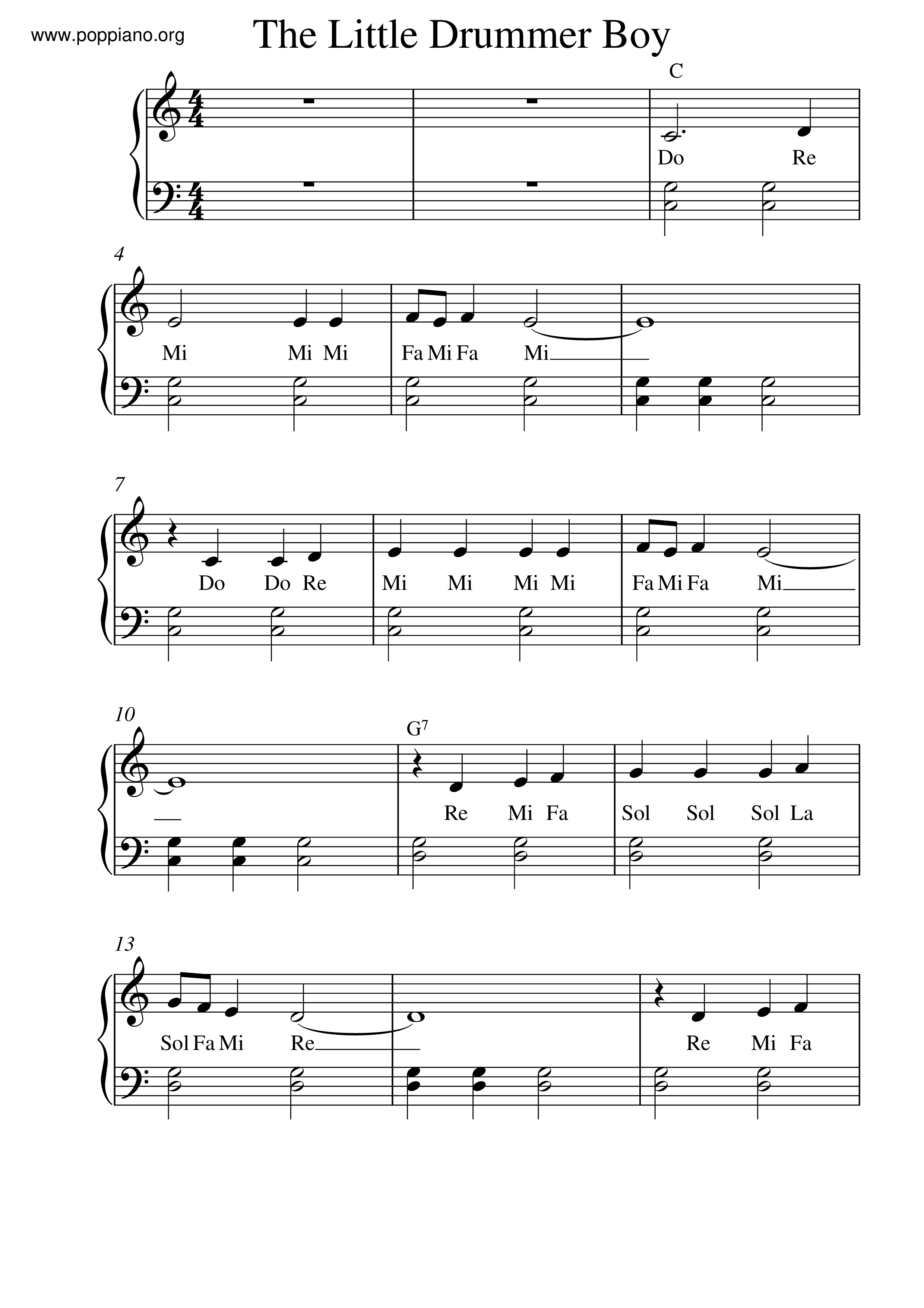 The Little Drummer Boy Score