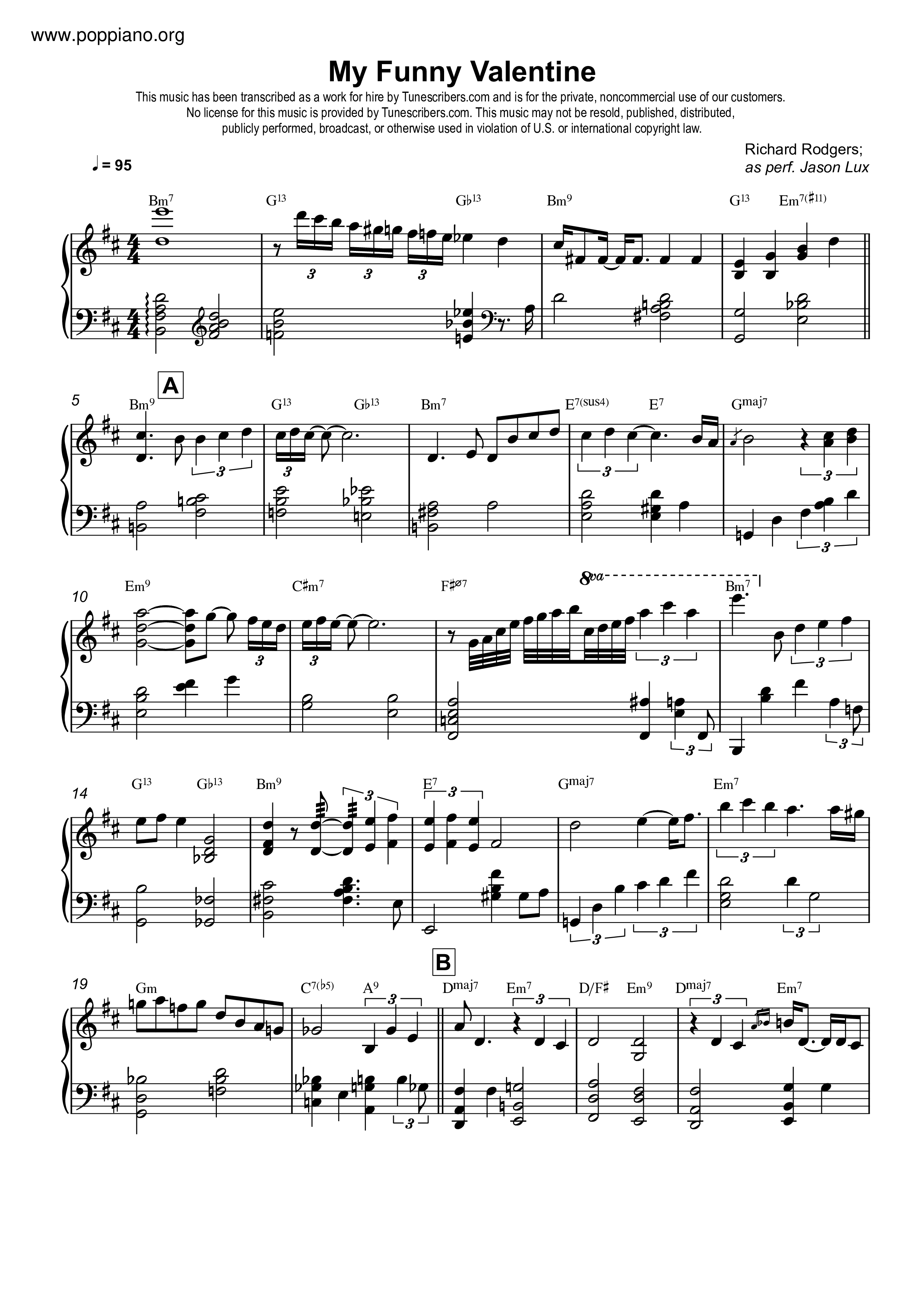My Funny Valentineピアノ譜