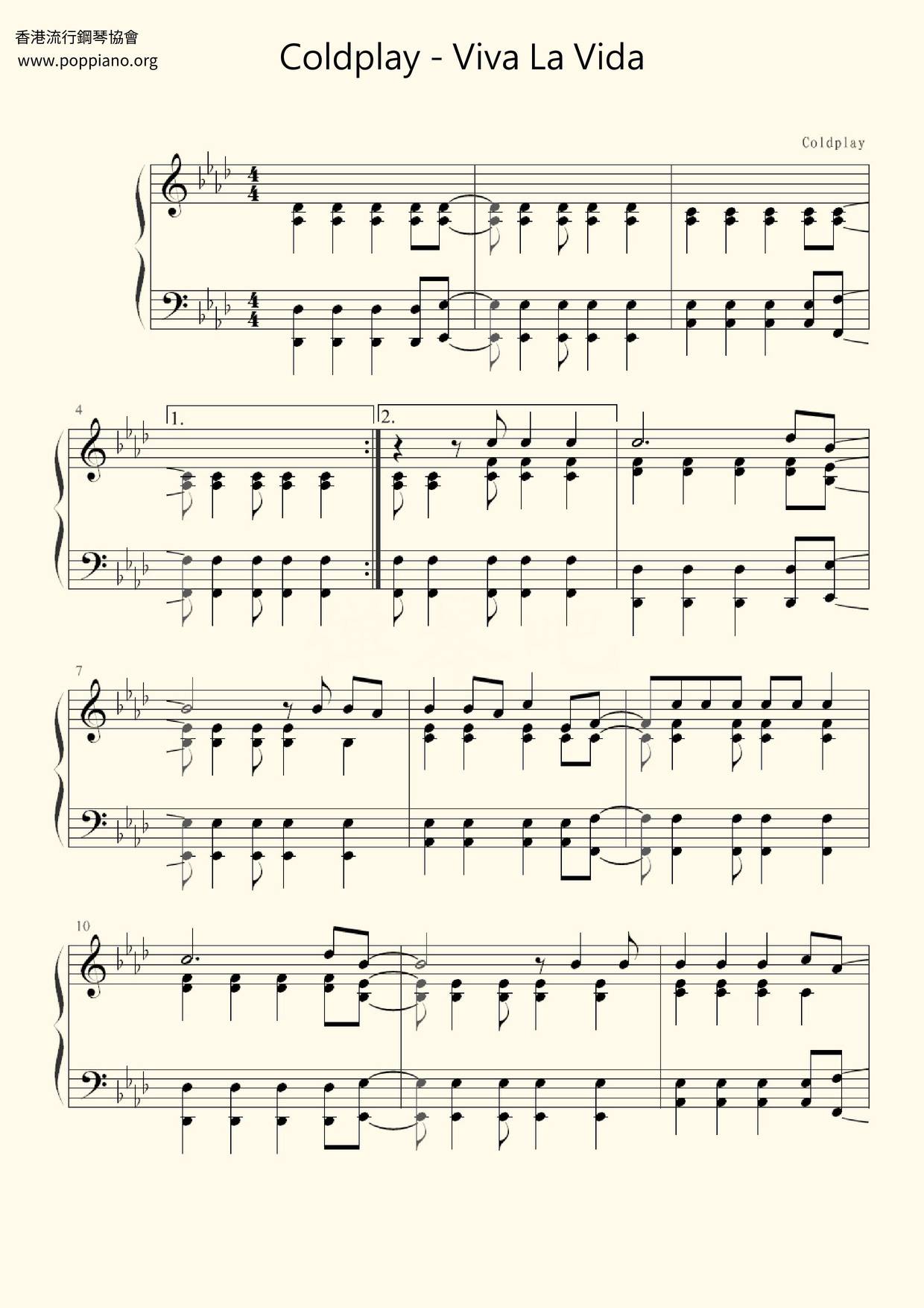 Viva La Vida Score