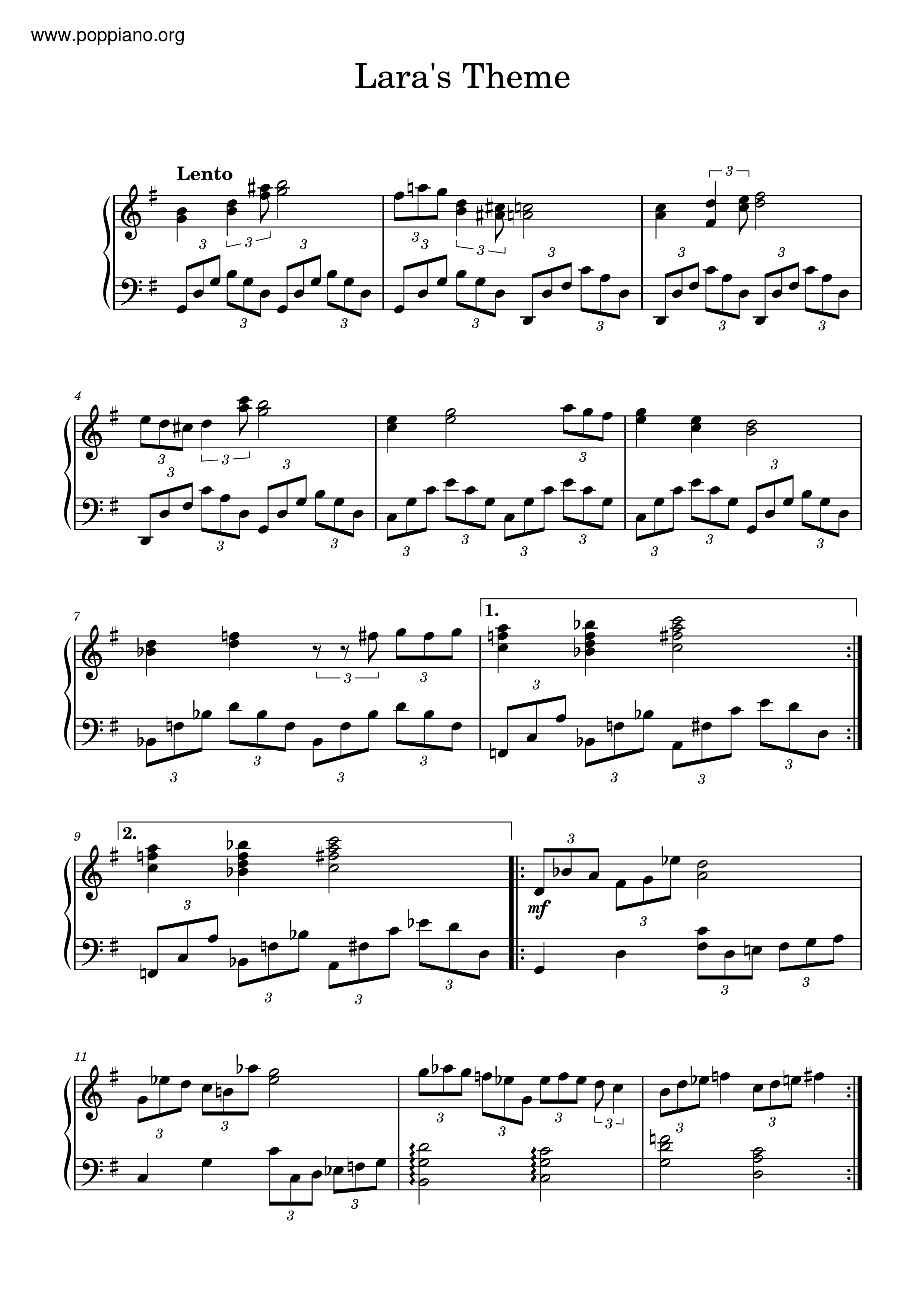 Dr. Zhivago - Lara's Theme Score