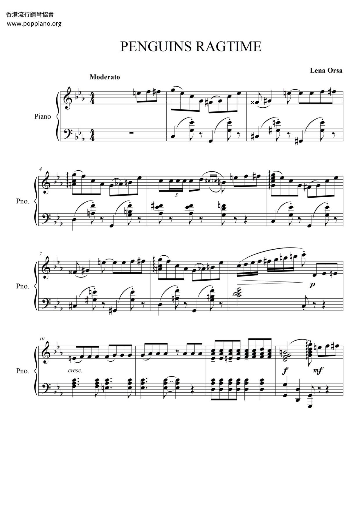 Penguins Ragtimeピアノ譜