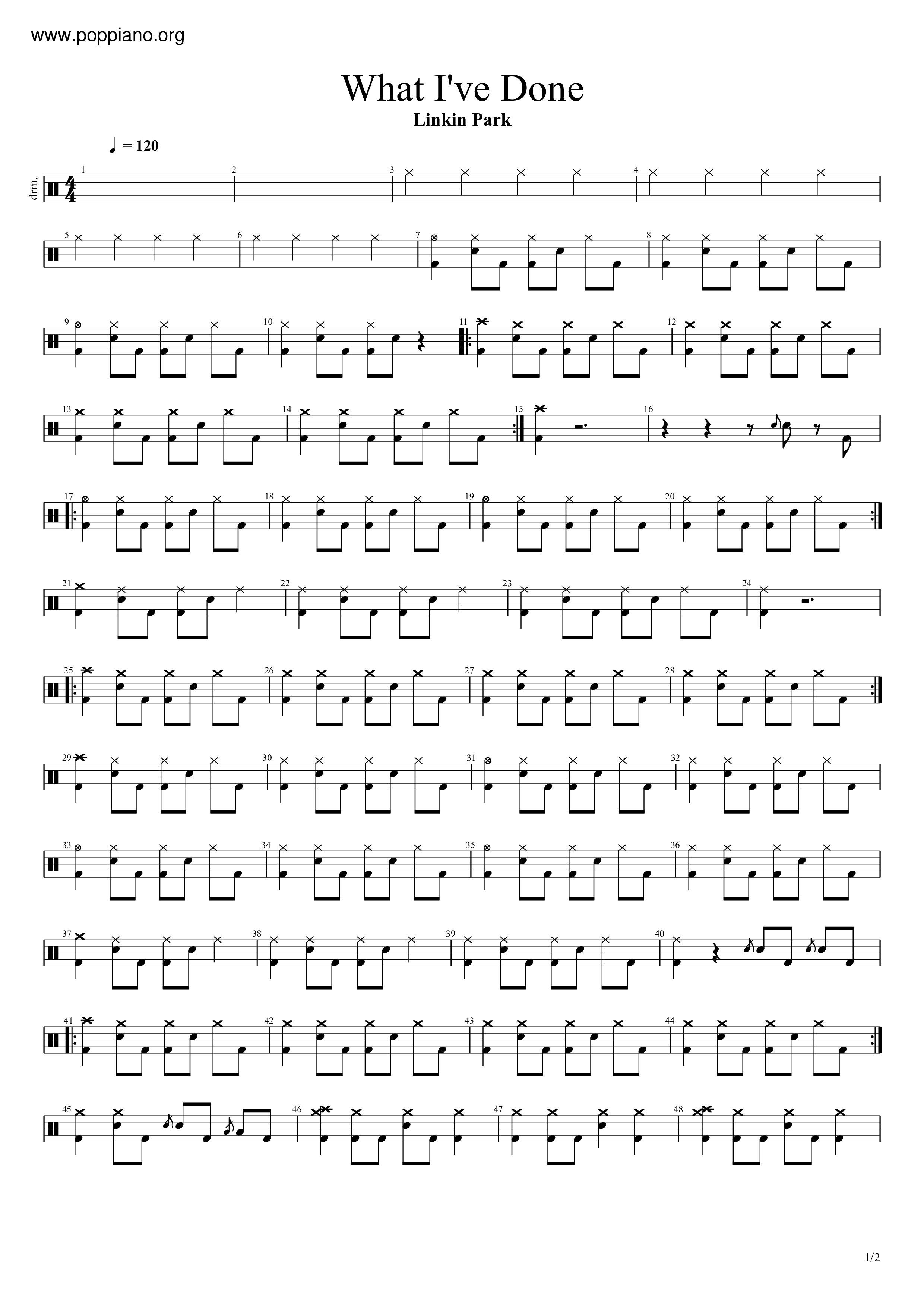 Fighting Myself – Linkin Park Sheet music for Drum group (Solo