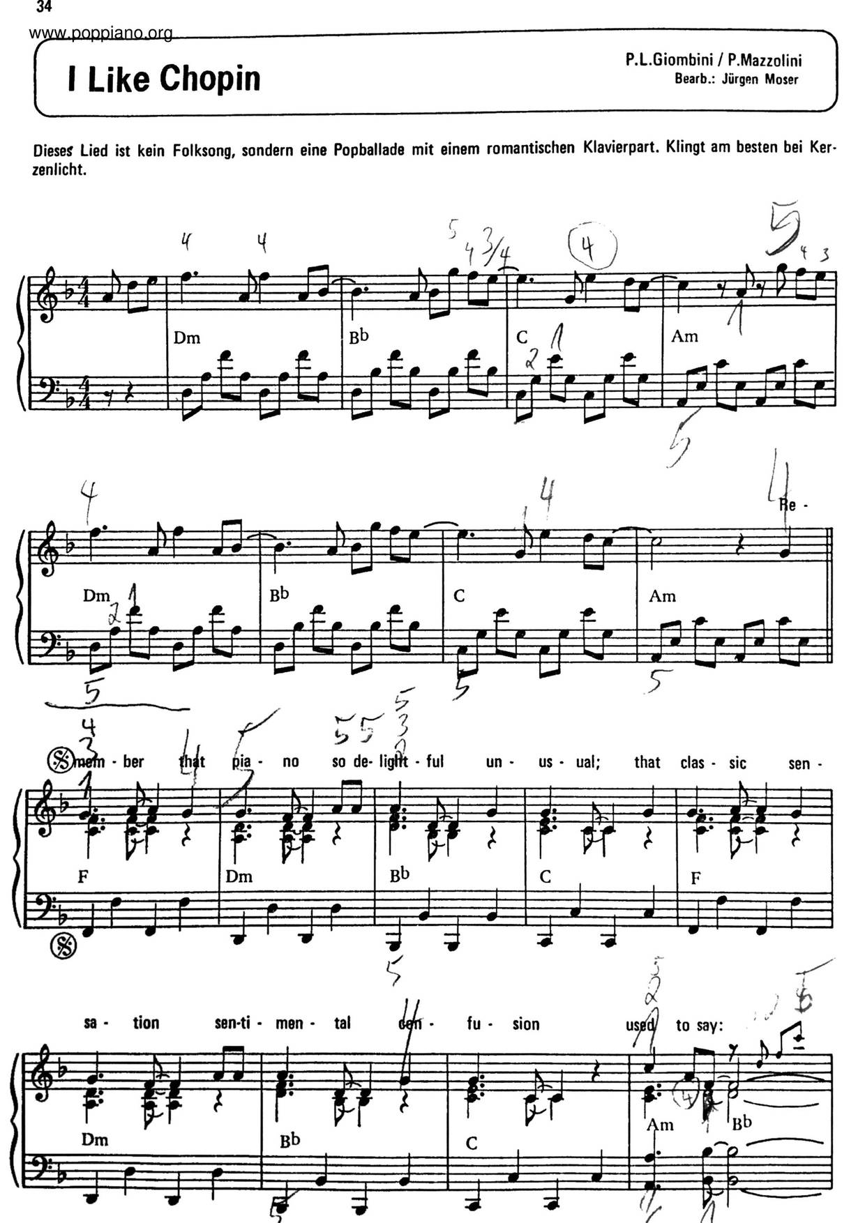 I Like Chopin Score